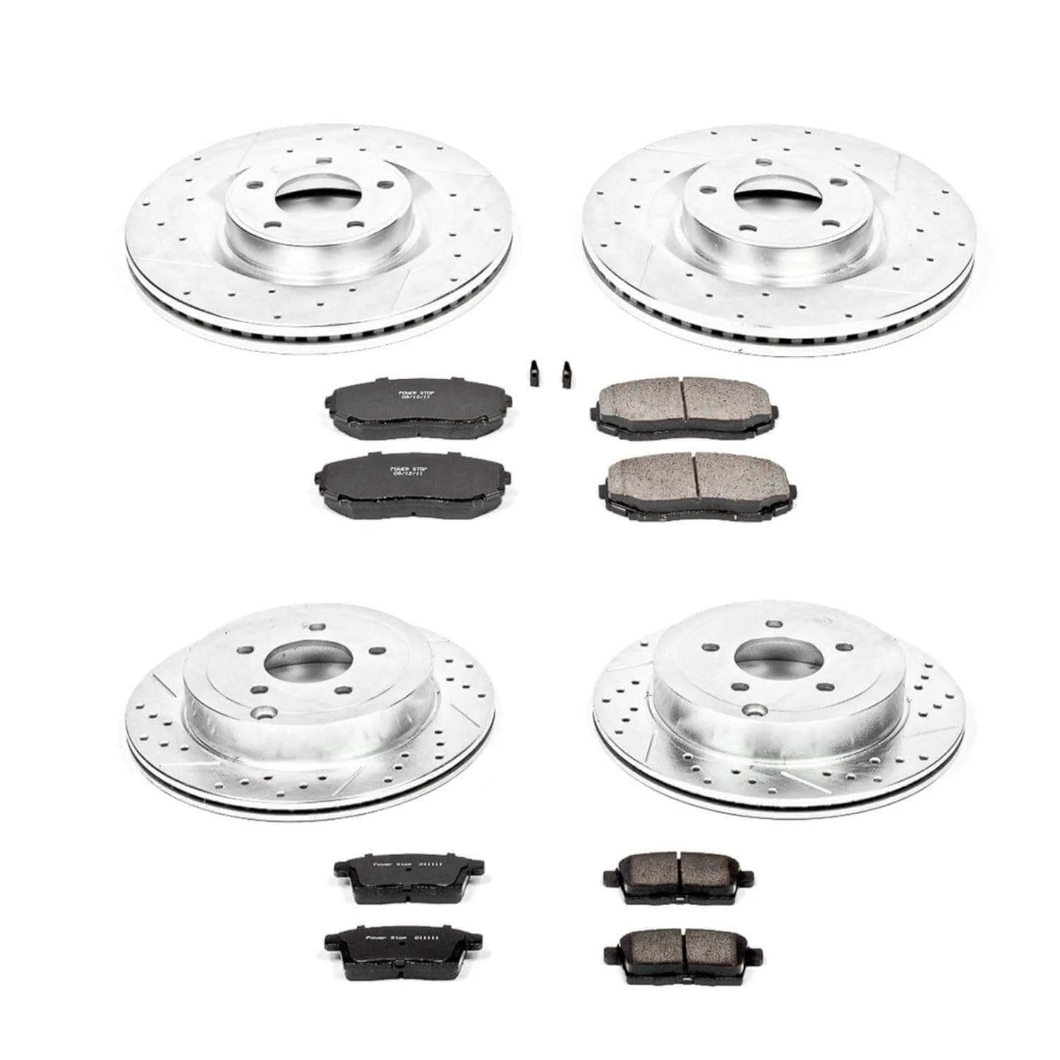 Power Stop K2829 - Z23 Evolution Sport Performance 1-Click Brake Kit With Hardware (Front And Rear)