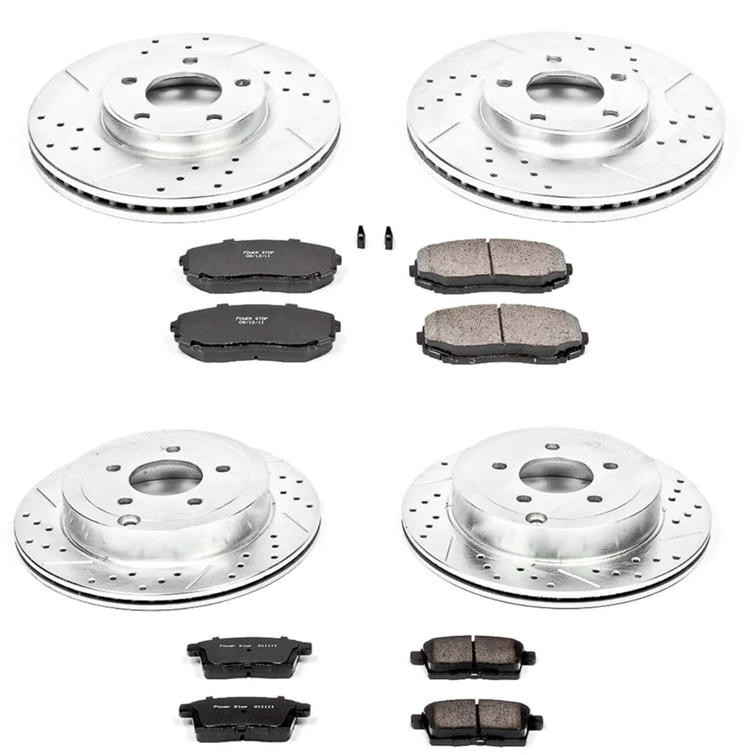 Power Stop K2830 - Z23 Evolution Sport Performance 1-Click Brake Kit With Hardware (Front And Rear)