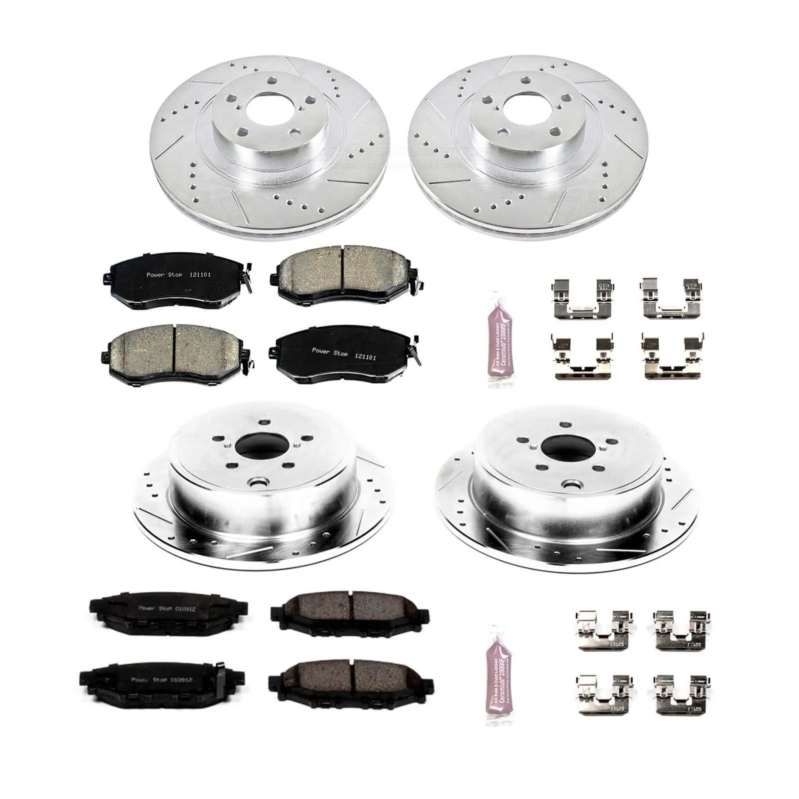 Power Stop K6083 - Z23 Evolution Sport Performance 1-Click Brake Kit (Front And Rear)