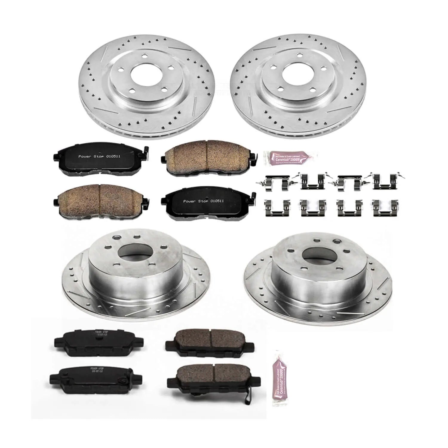 Power Stop K6095 - Z23 Evolution Sport Performance 1-Click Brake Kit (Front And Rear)