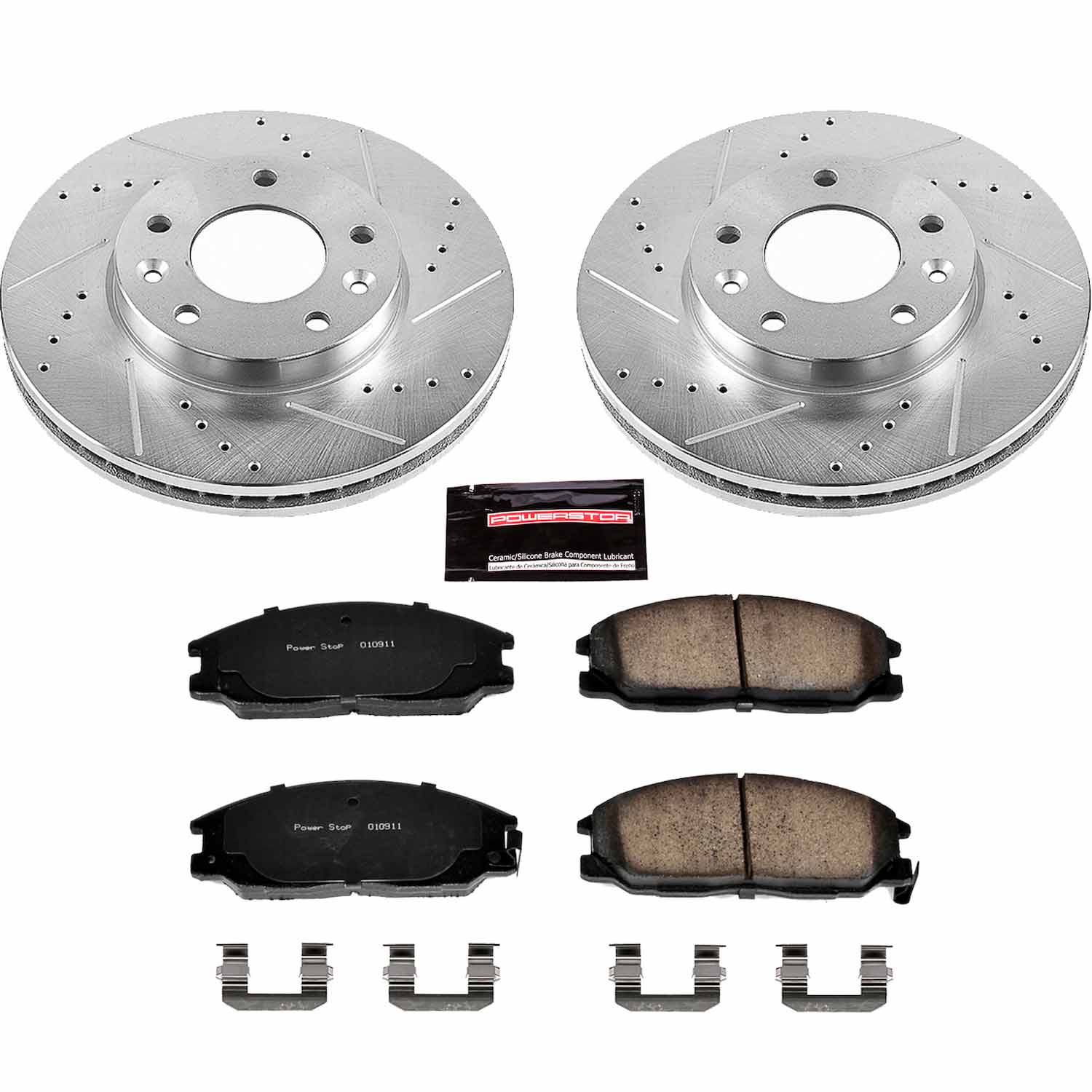 Power Stop K6108 - Z23 Evolution Sport Performance 1-Click Drilled And Slotted Front Brake Kit