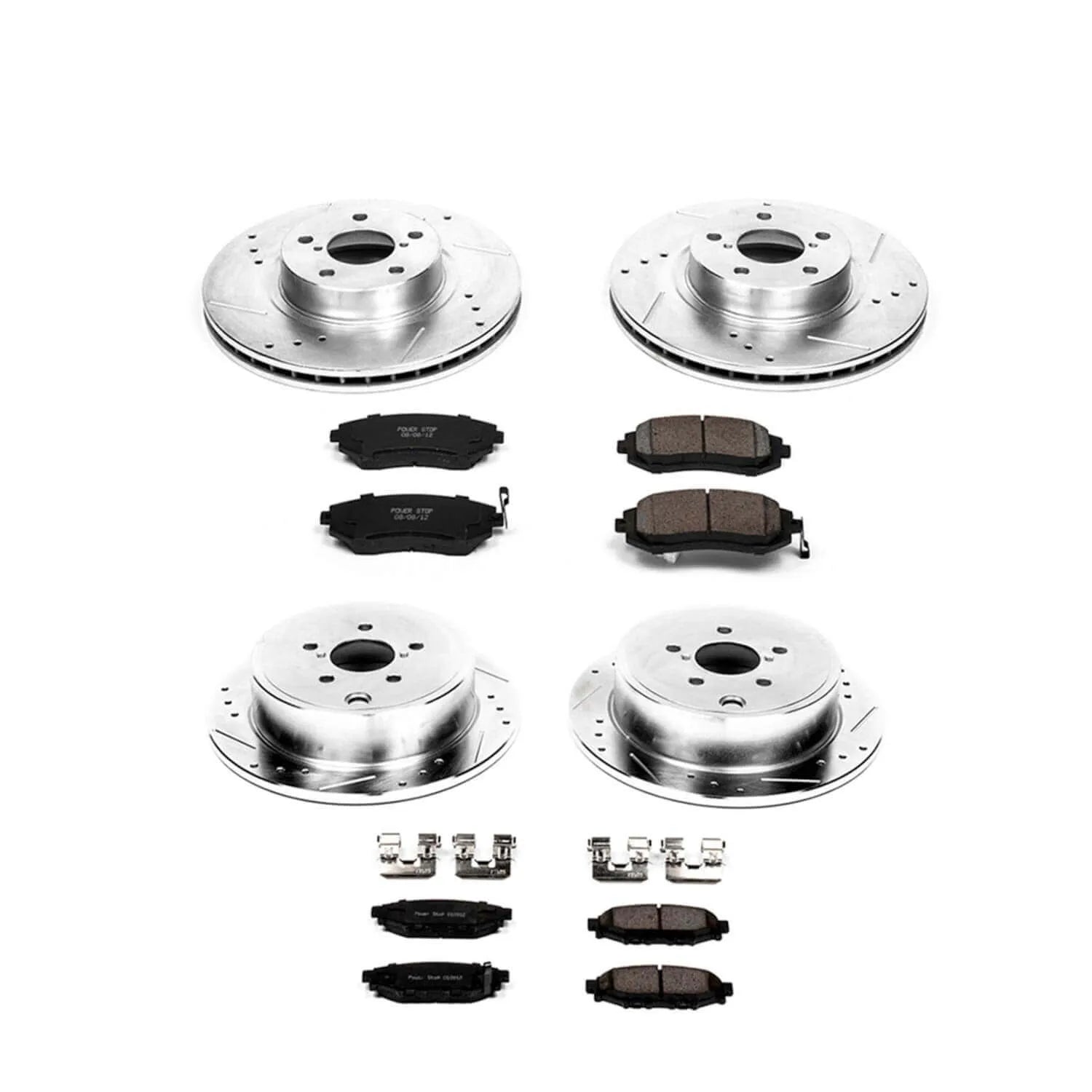 Power Stop K6110 - Z23 Evolution Sport Performance 1-Click Brake Kit With Hardware (Front And Rear)