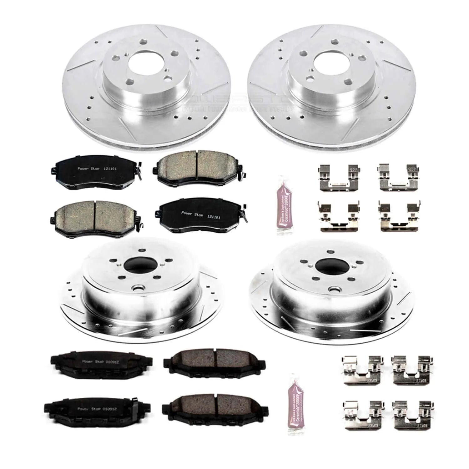 Power Stop K6112 - Z23 Evolution Sport Performance 1-Click Brake Kit (Front And Rear)