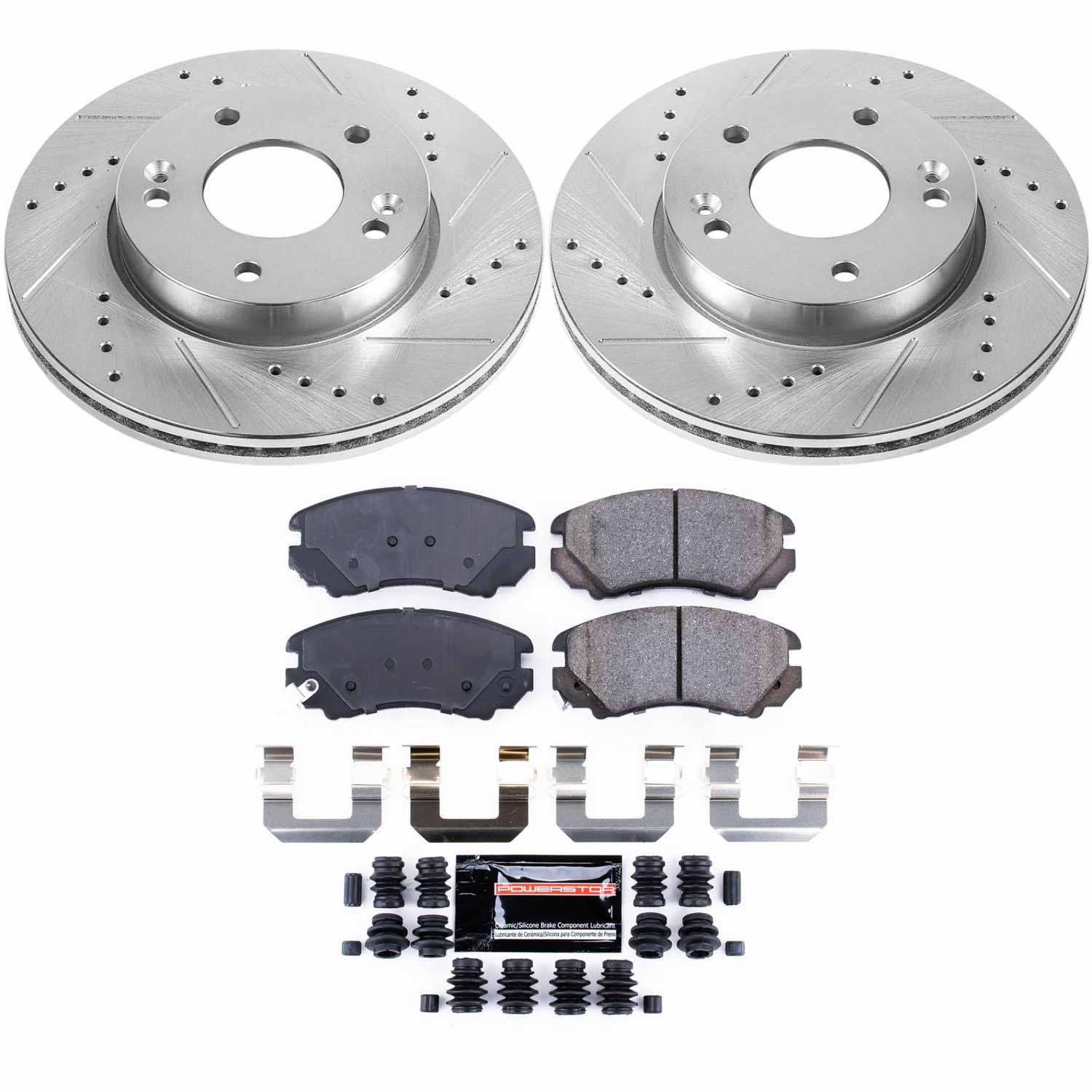 Power Stop K6309 - Z23 Evolution Sport Performance 1-Click Drilled And Slotted Front Brake Kit