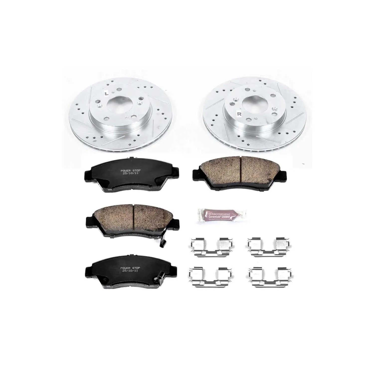 Power Stop K6317 - Z23 Evolution Sport Performance 1-Click Brake Kit With Hardware (Front)