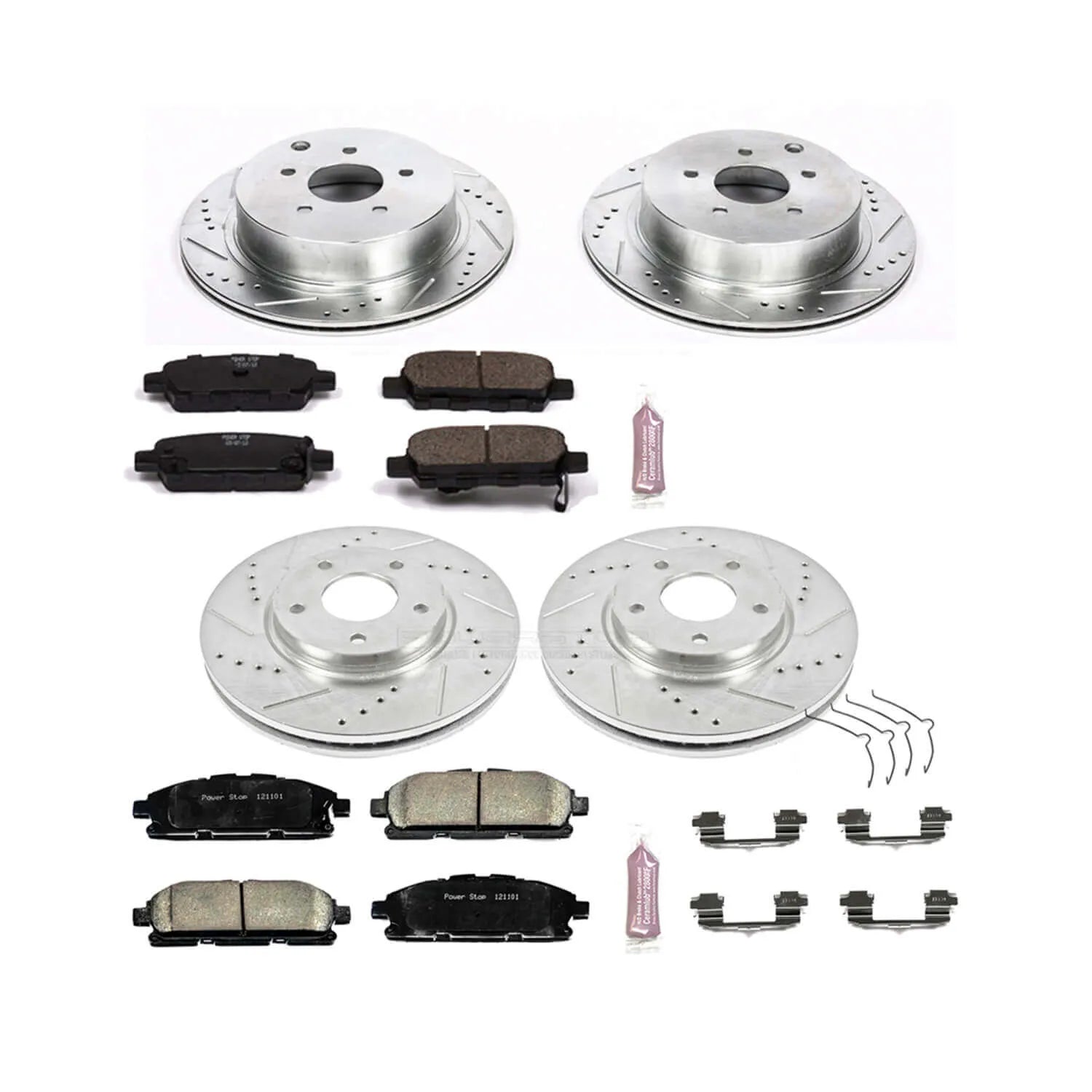 Power Stop K6361 - Z23 Evolution Sport Performance 1-Click Brake Kit (Front And Rear)