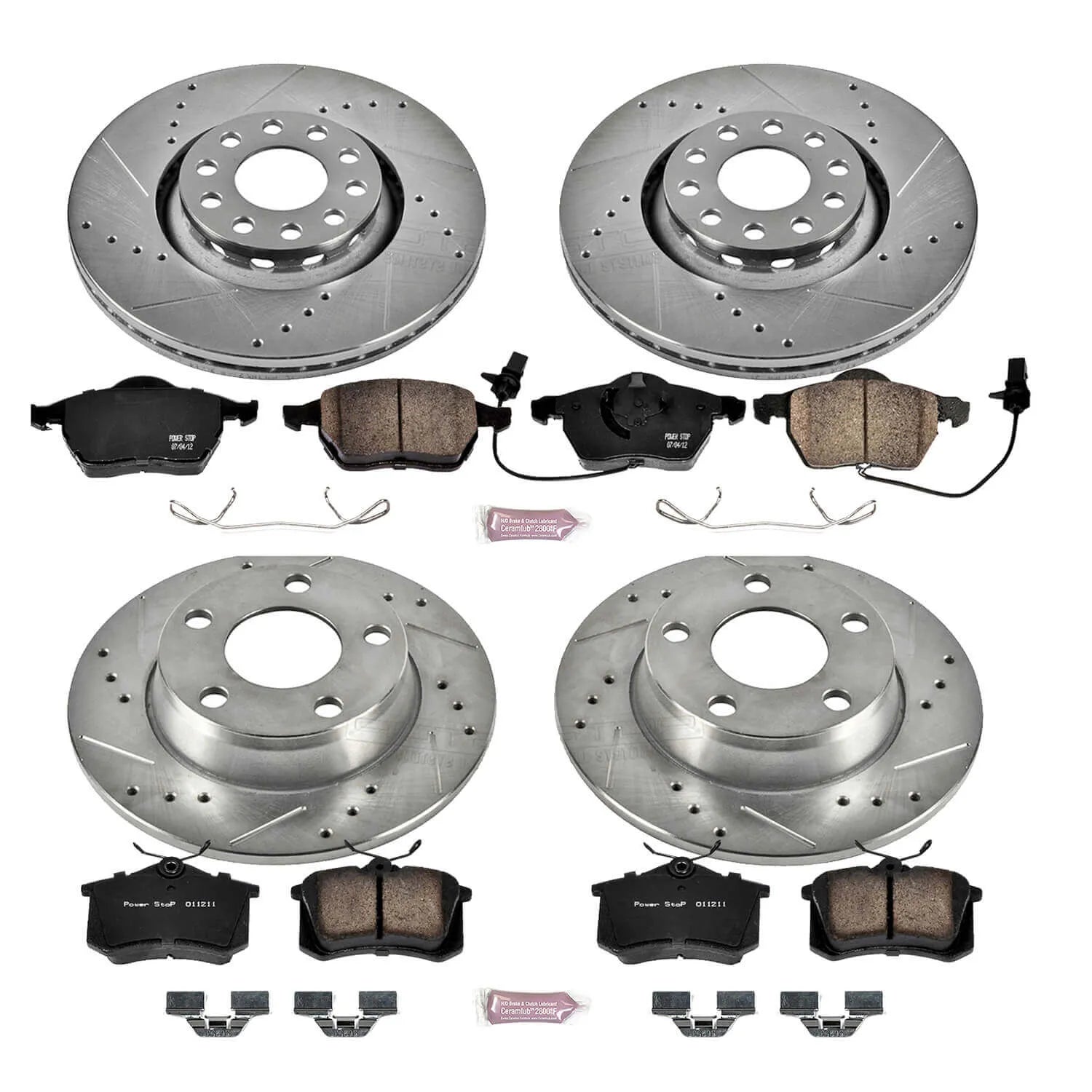 Power Stop K639 - Z23 Evolution Sport Performance 1-Click Brake Kit With Hardware (Front And Rear)