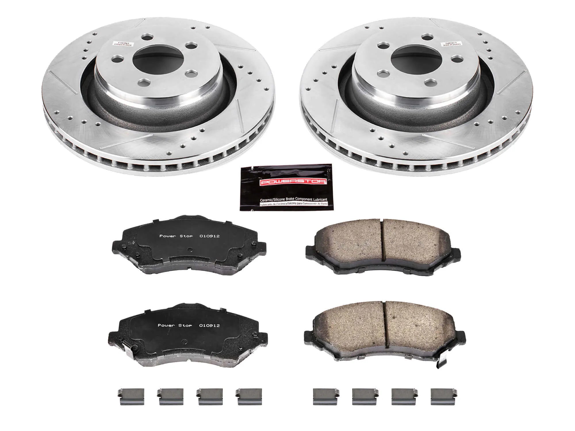 Power Stop K6395 - Z23 Evolution Sport Performance 1-Click Drilled And Slotted Front Brake Kit