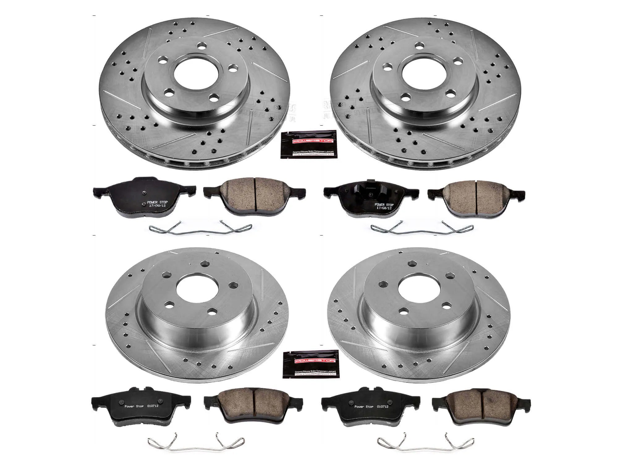 Power Stop K6397 - Z23 Evolution Sport Performance 1-Click Brake Kit With Hardware (Front And Rear)