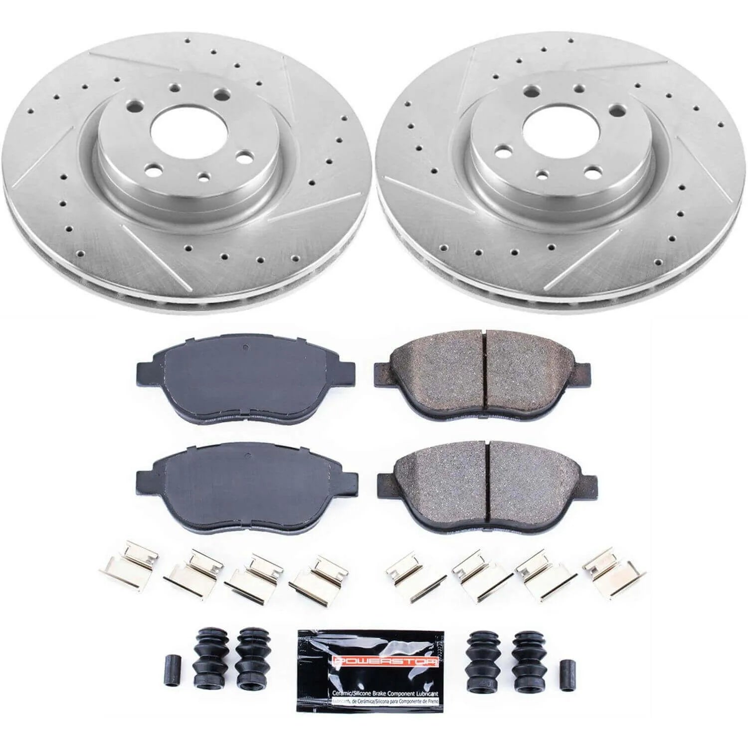 Power Stop K6426 - Z23 Evolution Sport Performance 1-Click Drilled And Slotted Front Brake Kit
