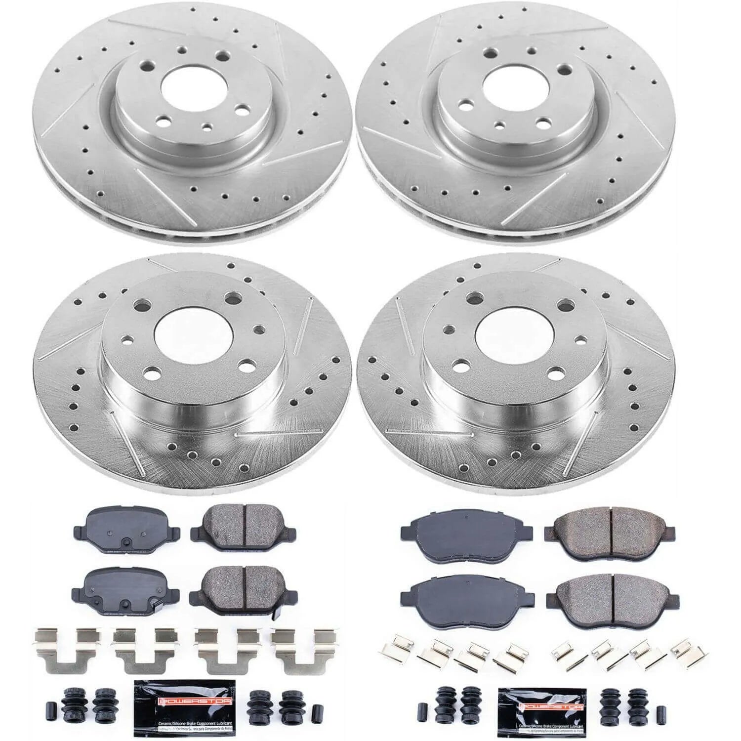 Power Stop K6427 - Z23 Evolution Sport Performance 1-Click Drilled And Slotted Front And Rear Brake Kit