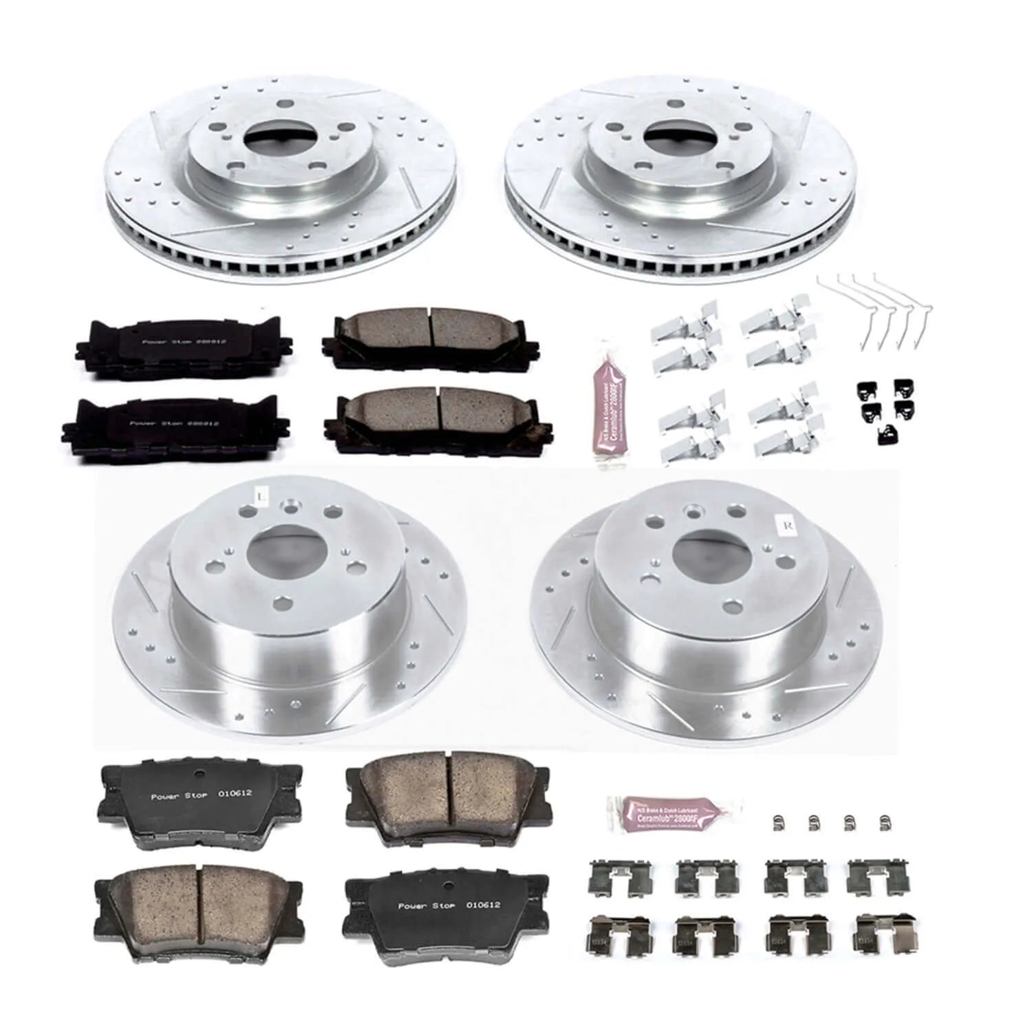 Power Stop K6480 - Z23 Evolution Sport Performance 1-Click Brake Kit (Front And Rear)