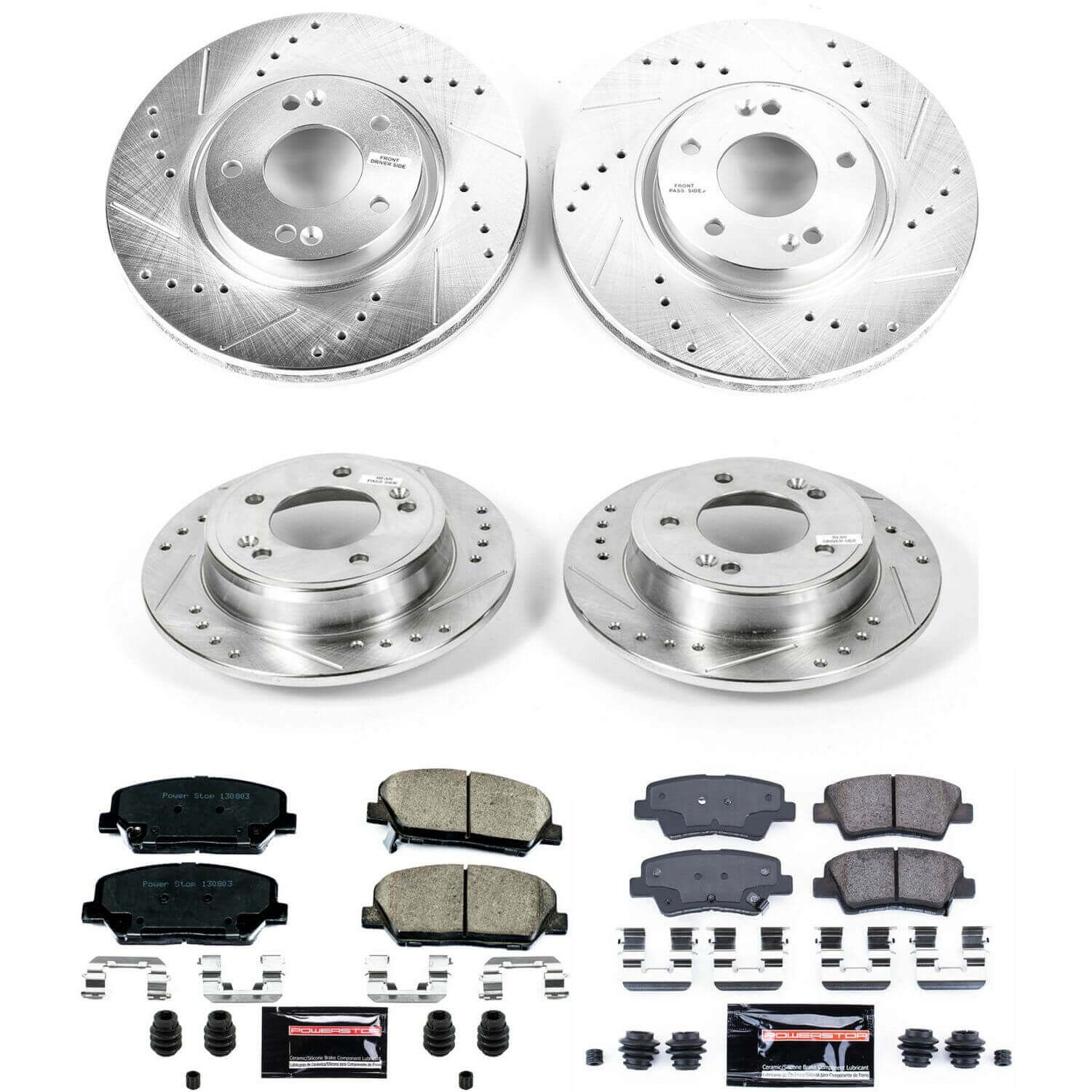 Power Stop K6485 - Z23 Evolution Sport Performance 1-Click Drilled And Slotted Front And Rear Brake Kit