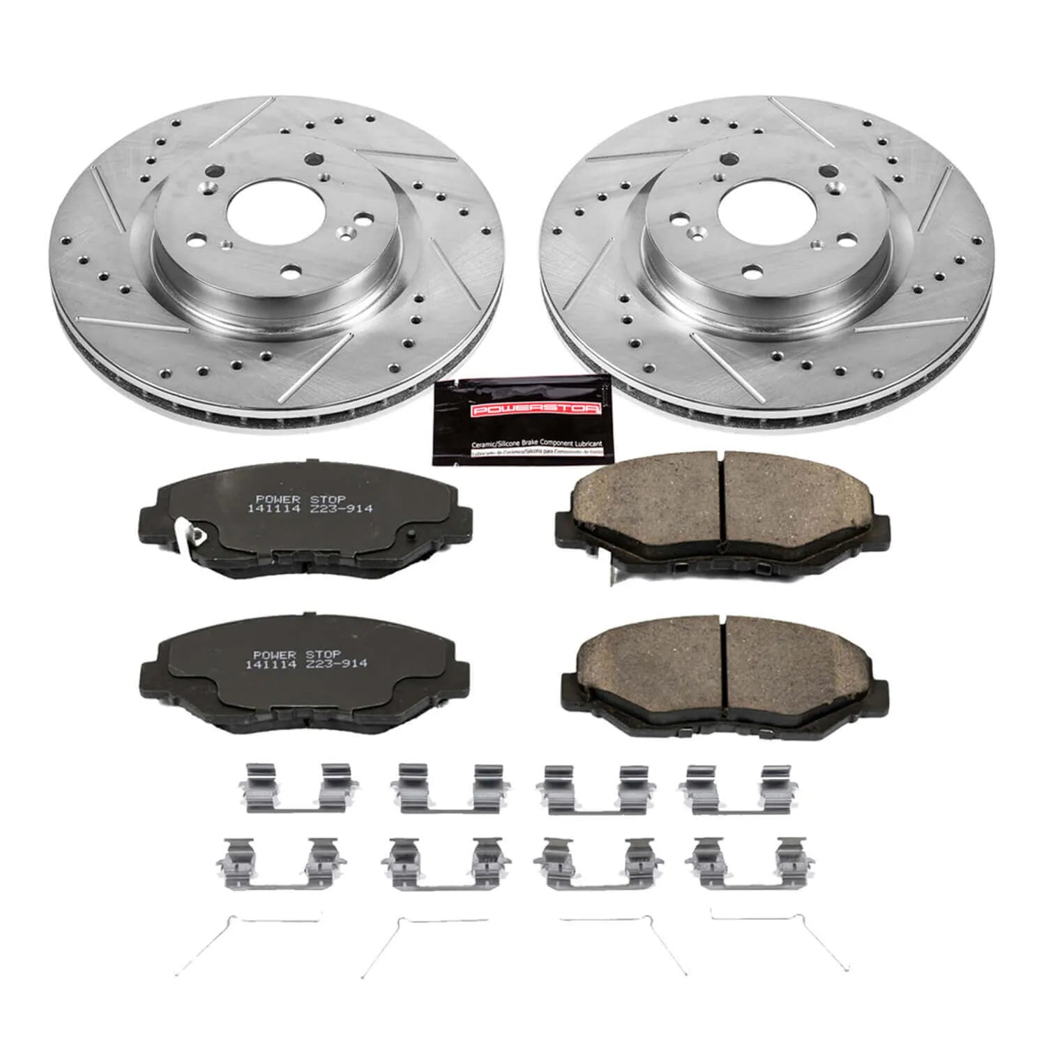 Power Stop K6488 - Z23 Evolution Sport Performance 1-Click Brake Kit With Hardware (Front)