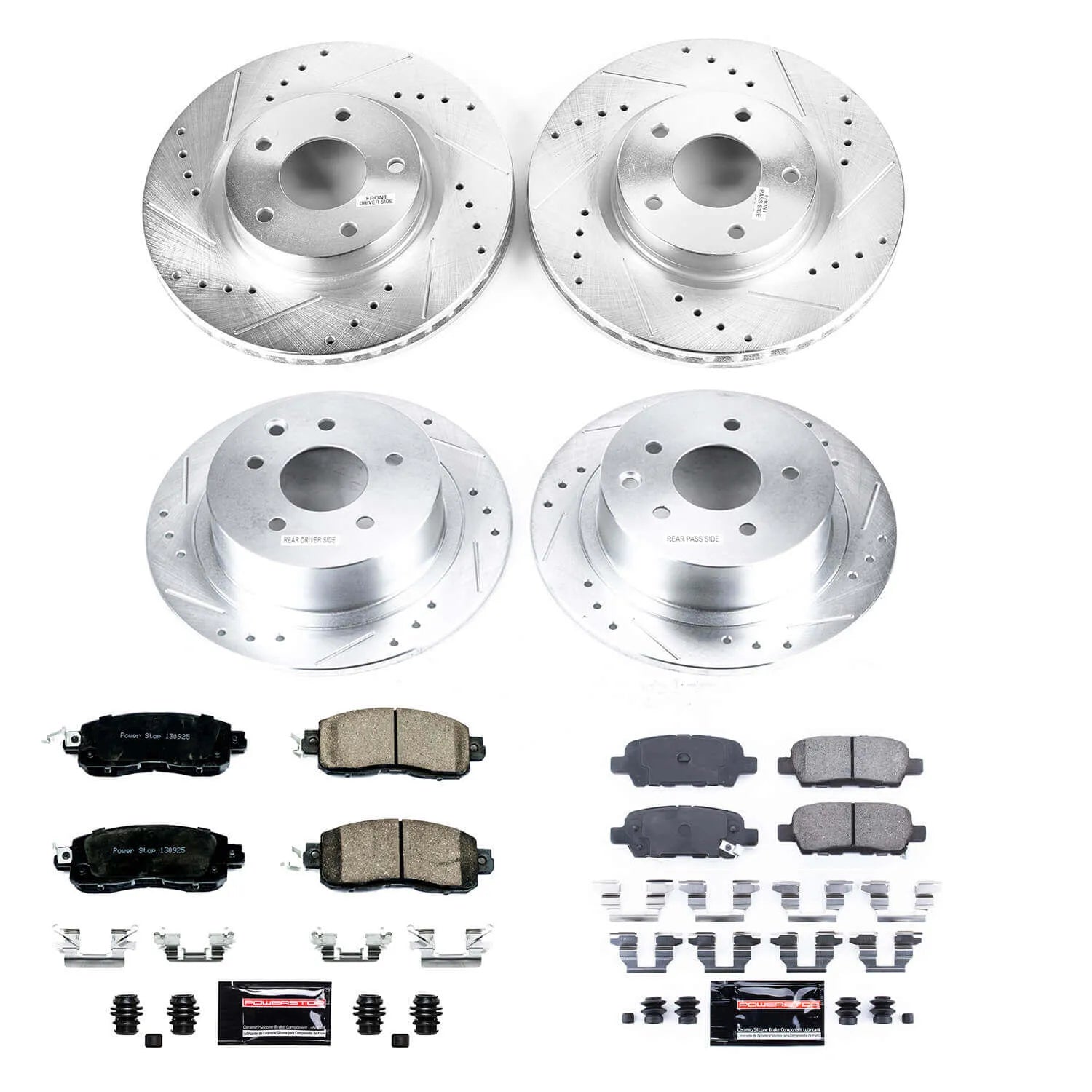 Power Stop K6495 - Z23 Evolution Sport Performance 1-Click Brake Kit (Front And Rear)