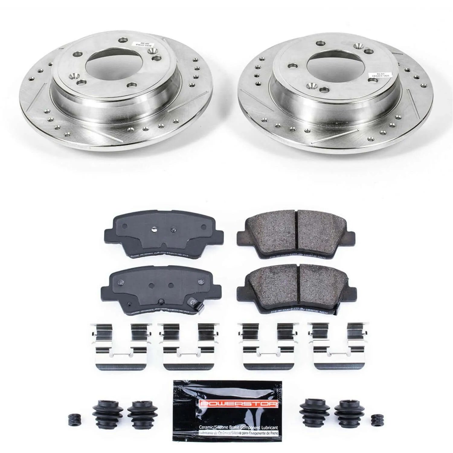 Power Stop K6502 - Z23 Evolution Sport Performance 1-Click Drilled And Slotted Rear Brake Kit