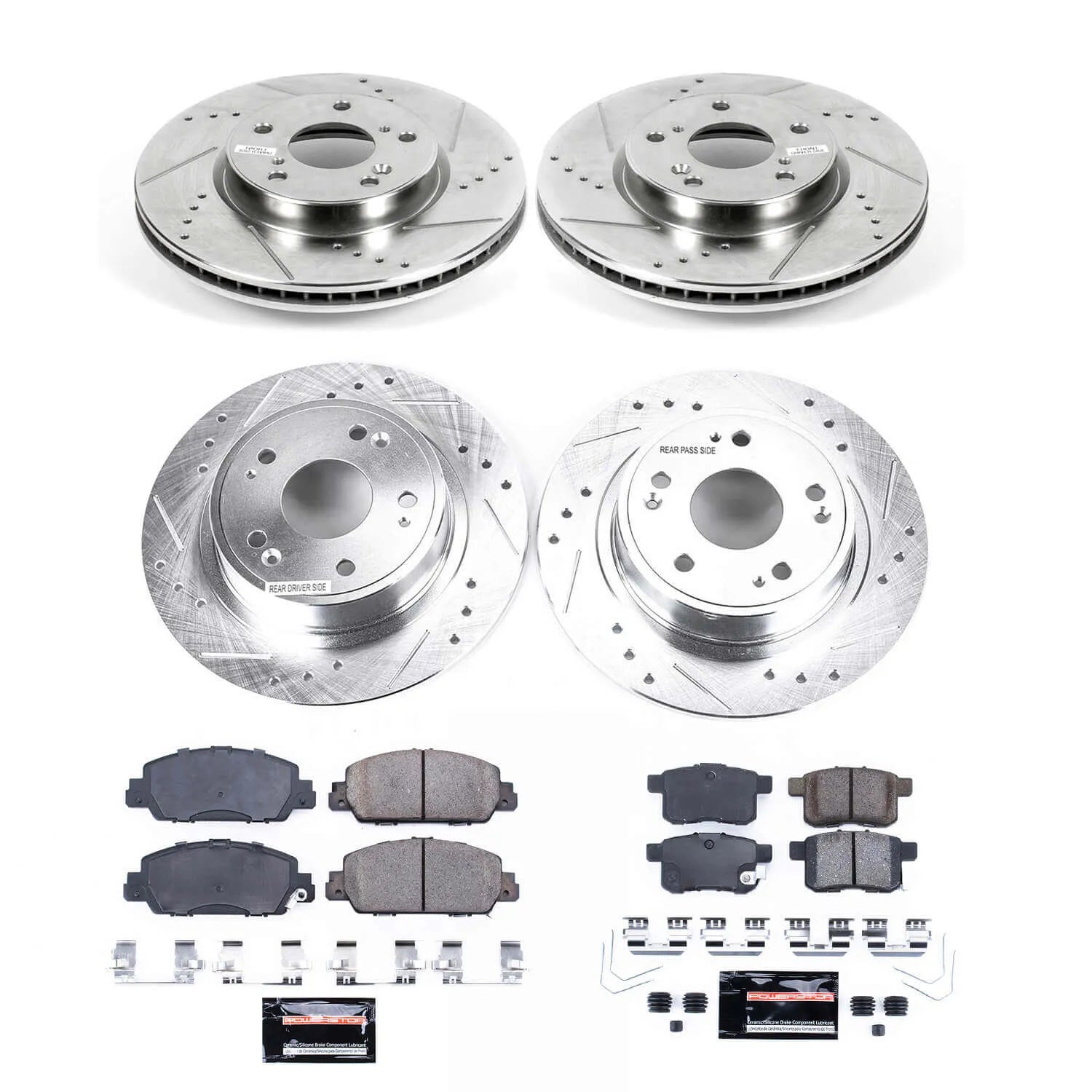 Power Stop K6516 - Z23 Evolution Sport Performance 1-Click Drilled And Slotted Front And Rear Brake Kit