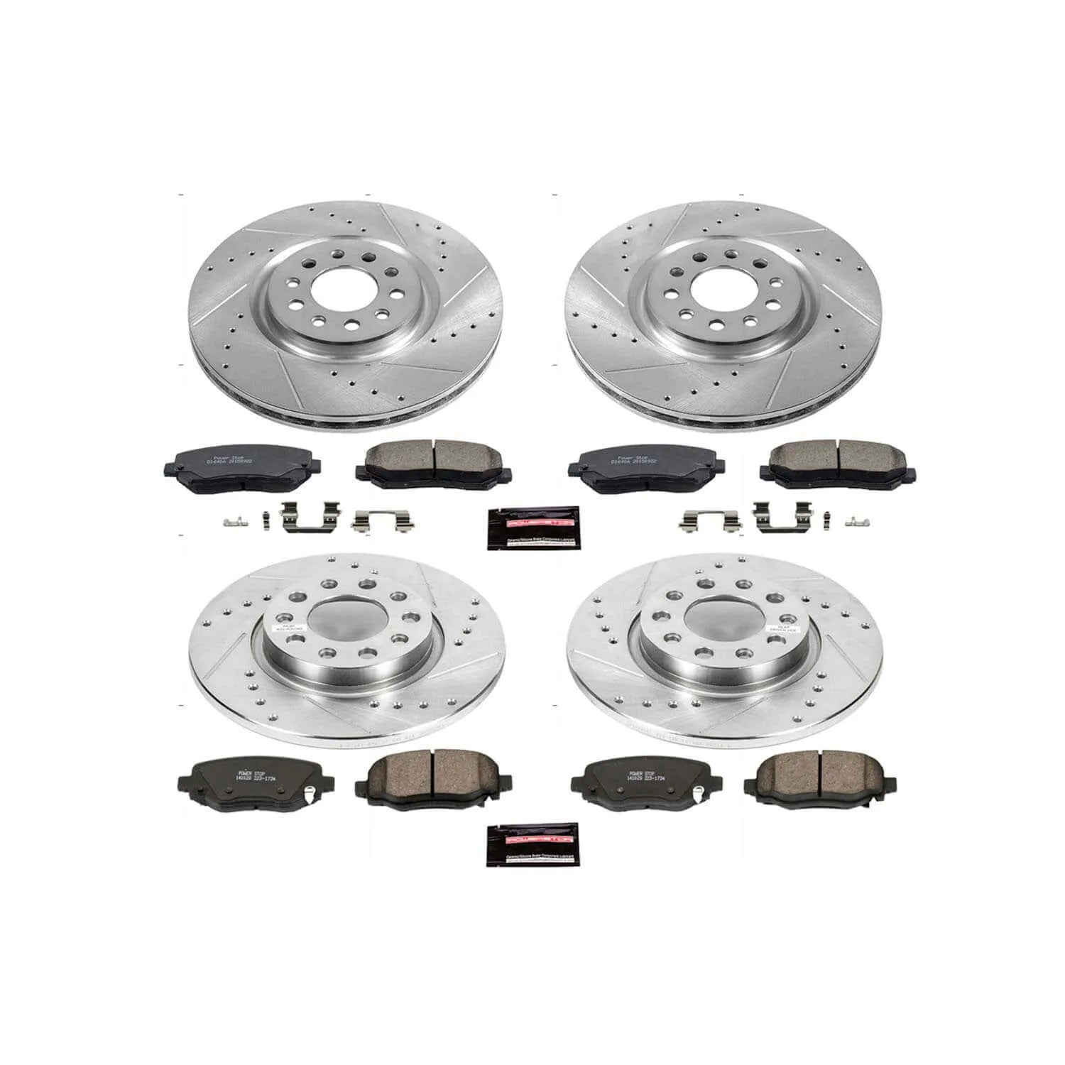 Power Stop K6539 - Z23 Evolution Sport Performance 1-Click Brake Kit With Hardware (Front And Rear)