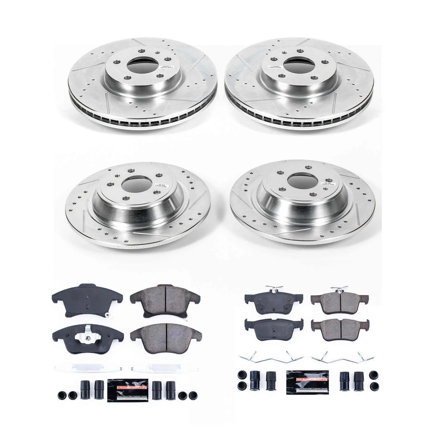 Power Stop K6556 - Z23 Evolution Sport Performance 1-Click Brake Kit (Front And Rear)