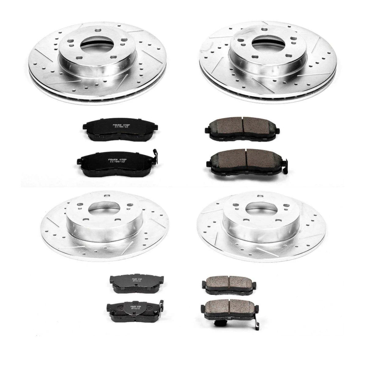Power Stop K662 - Z23 Evolution Sport Performance 1-Click Brake Kit With Hardware (Front And Rear)