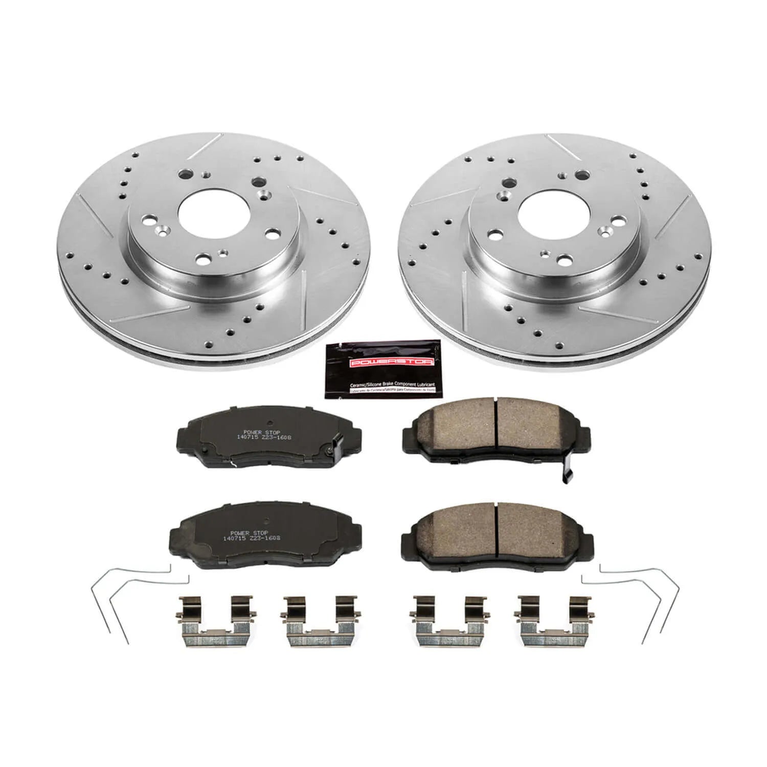 Power Stop K6766 - Z23 Evolution Sport Performance 1-Click Brake Kit With Hardware (Front)