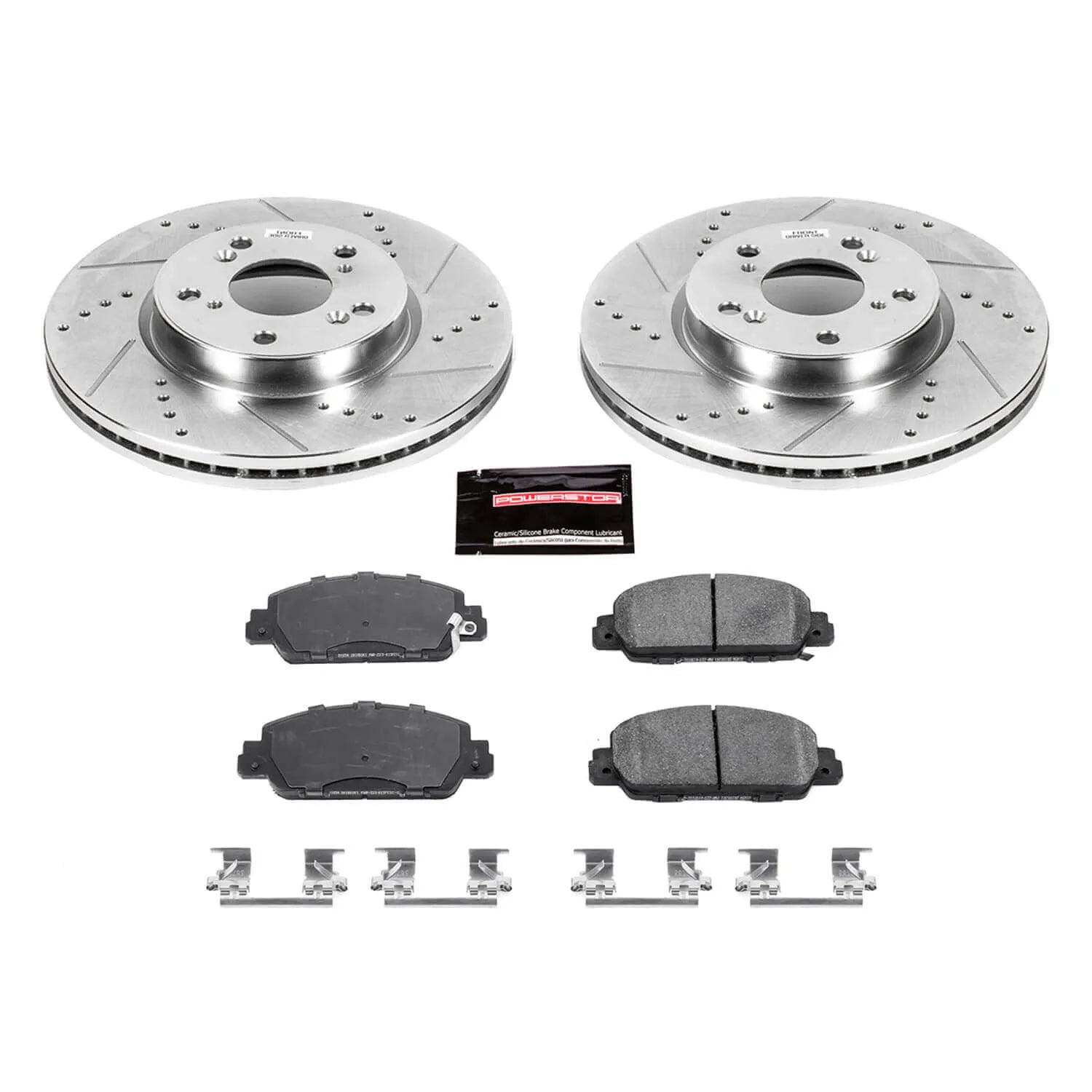 Power Stop K6777 - Z23 Evolution Sport Performance 1-Click Drilled And Slotted Front Brake Kit