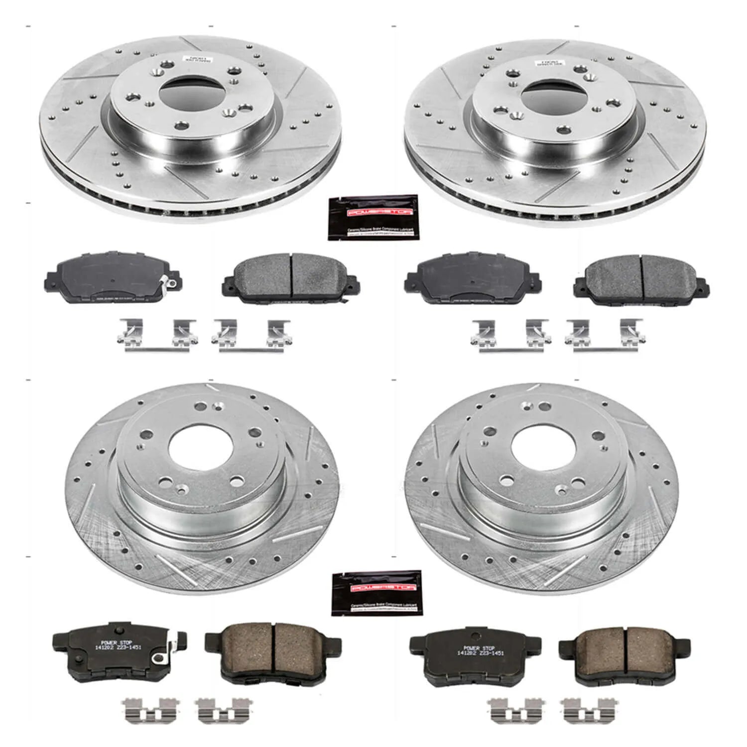 Power Stop K6778 - Z23 Evolution Sport Performance 1-Click Drilled And Slotted Front And Rear Brake Kit