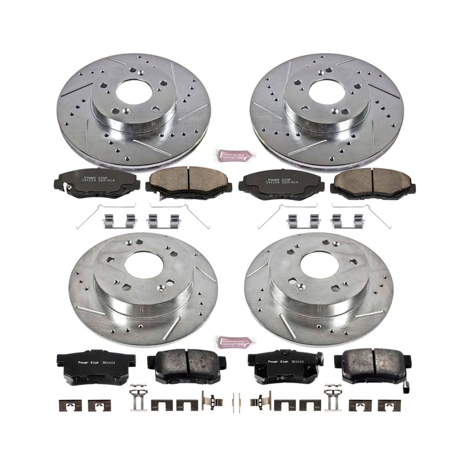 Power Stop K6781 - Z23 Evolution Sport Performance 1-Click Brake Kit (Front And Rear)