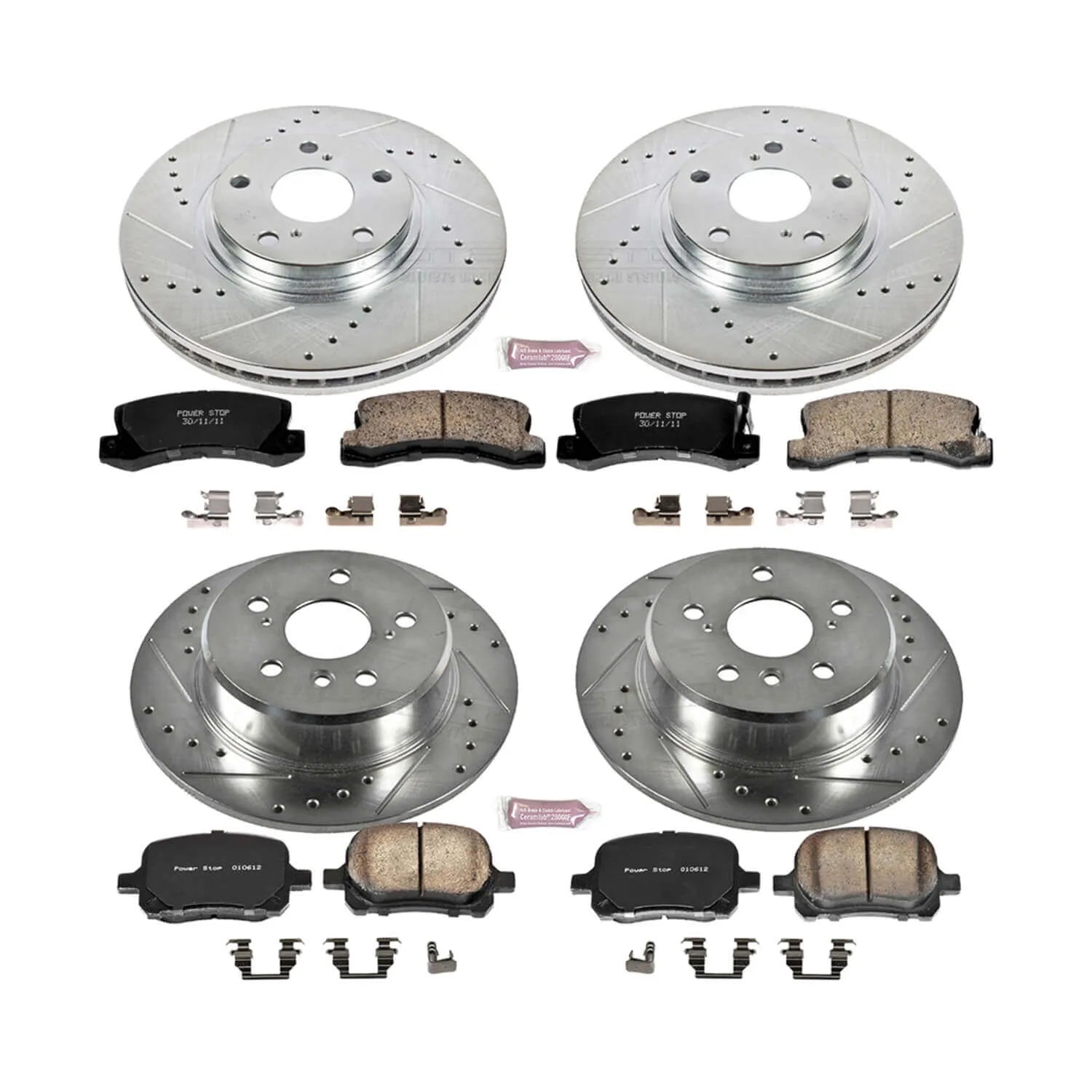 Power Stop K6782 - Z23 Evolution Sport Performance 1-Click Brake Kit (Front And Rear)