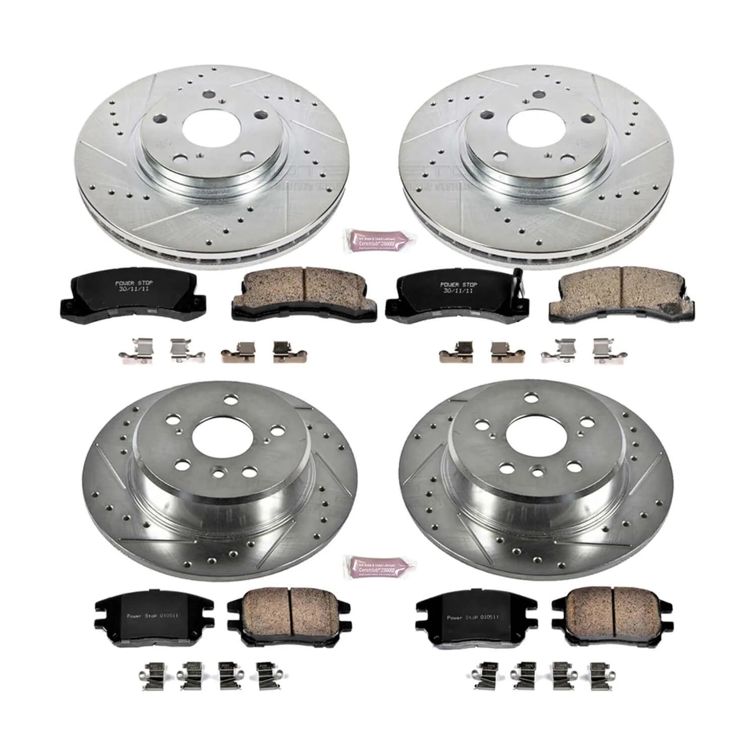 Power Stop K6783 - Z23 Evolution Sport Performance 1-Click Brake Kit (Front And Rear)