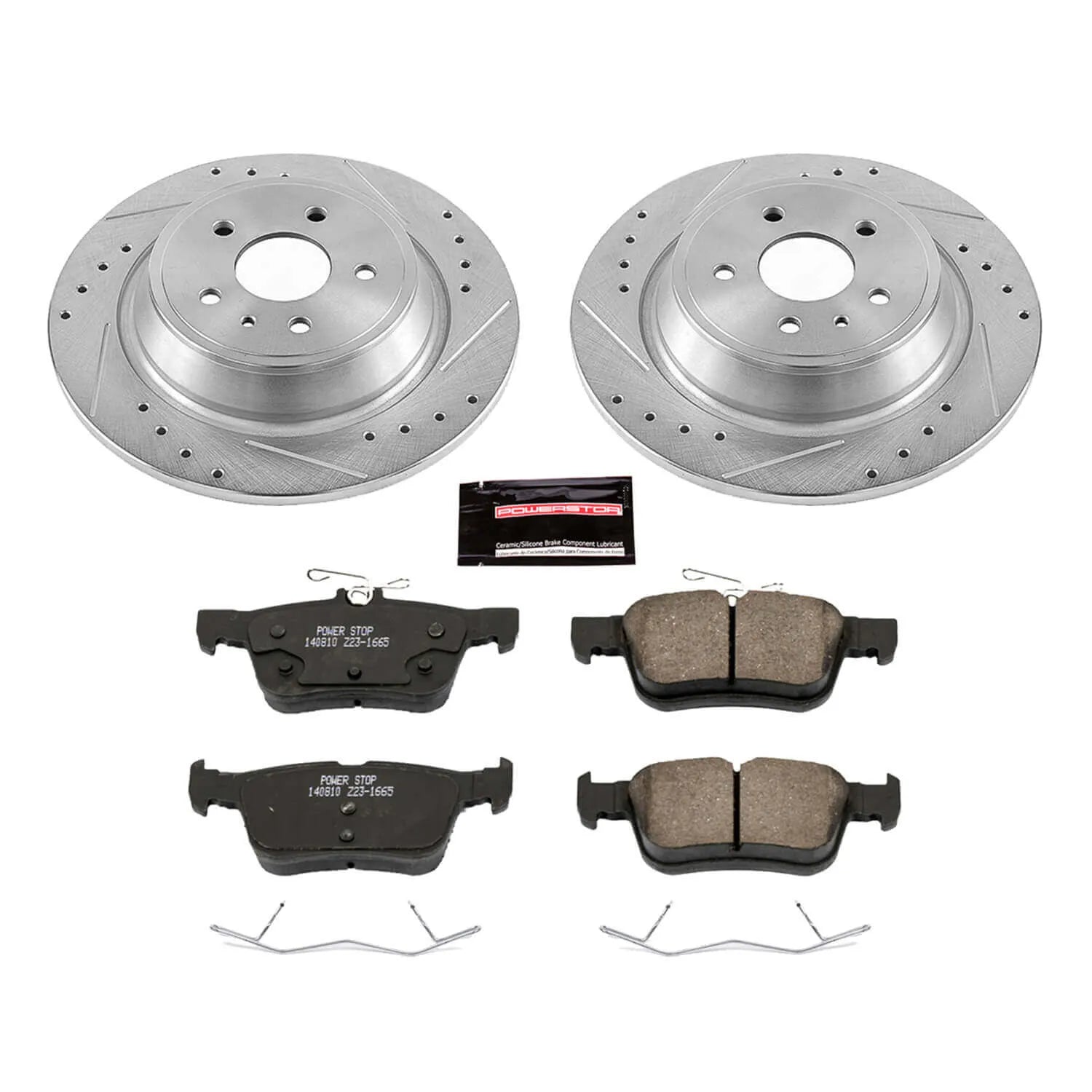 Power Stop K6817 - Z23 Evolution Sport Performance 1-Click Drilled And Slotted Rear Brake Kit