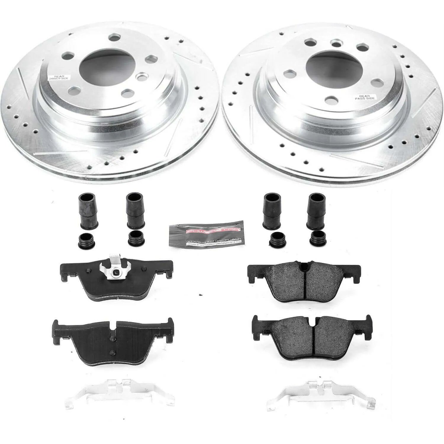 Power Stop K6852 - Z23 Evolution Sport Performance 1-Click Drilled And Slotted Rear Brake Kit