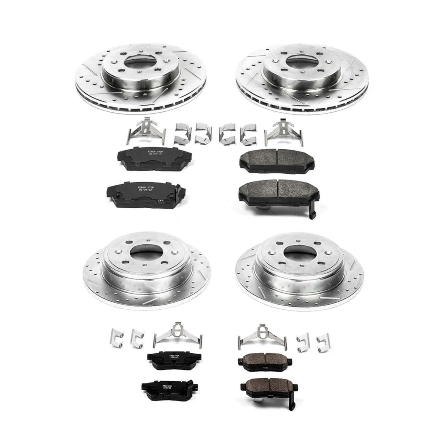 Power Stop K689 - Z23 Evolution Sport Performance 1-Click Brake Kit With Hardware (Front And Rear)