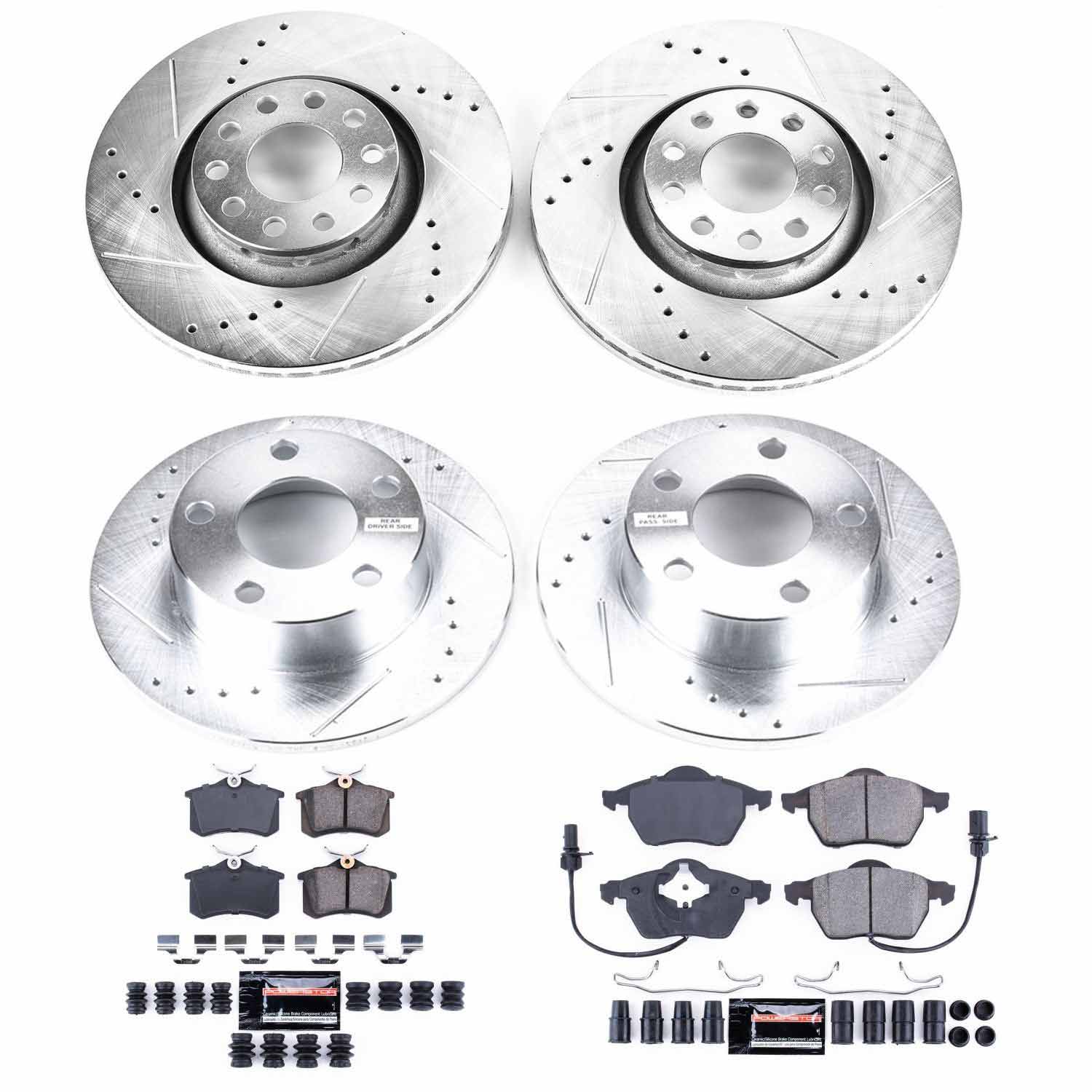 Power Stop K6918 - Z23 Evolution Sport Performance 1-Click Brake Kit (Front And Rear)