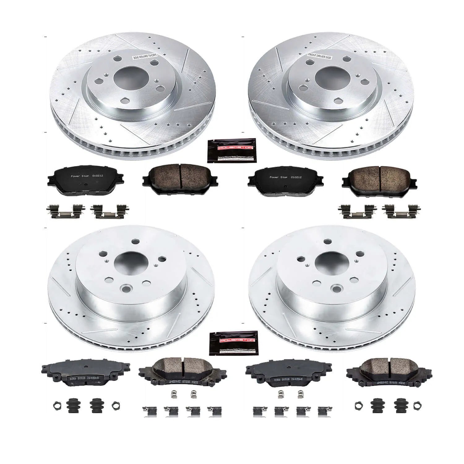 Power Stop K6927 - Z23 Evolution Sport Performance 1-Click Brake Kit (Front And Rear)