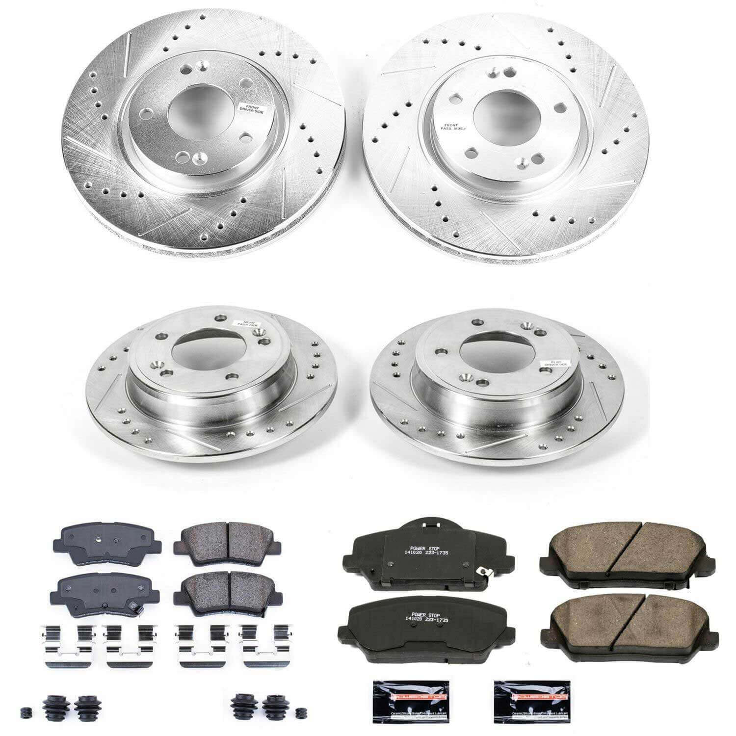 Power Stop K6934 - Z23 Evolution Sport Performance 1-Click Drilled And Slotted Front And Rear Brake Kit