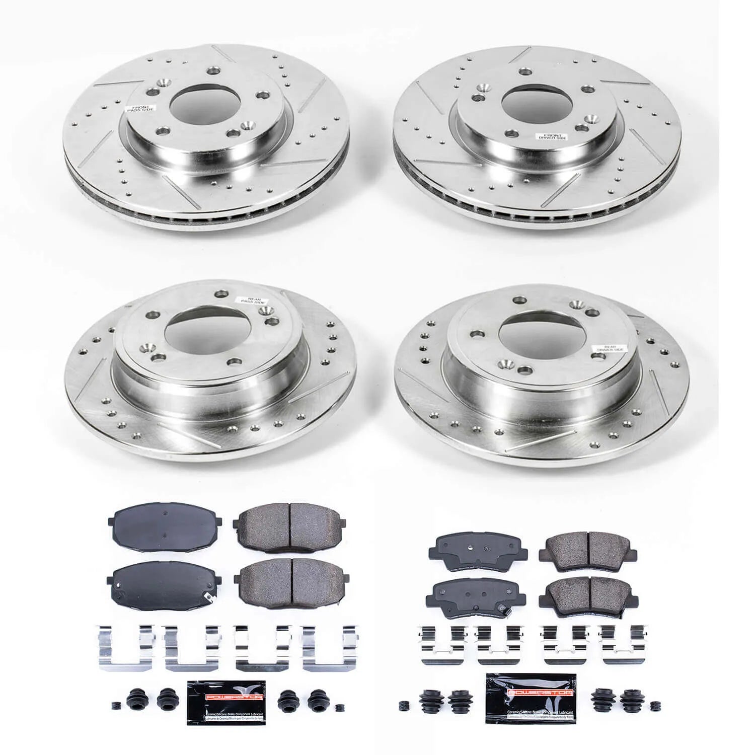 Power Stop K6945 - Z23 Evolution Sport Performance 1-Click Drilled And Slotted Front And Rear Brake Kit