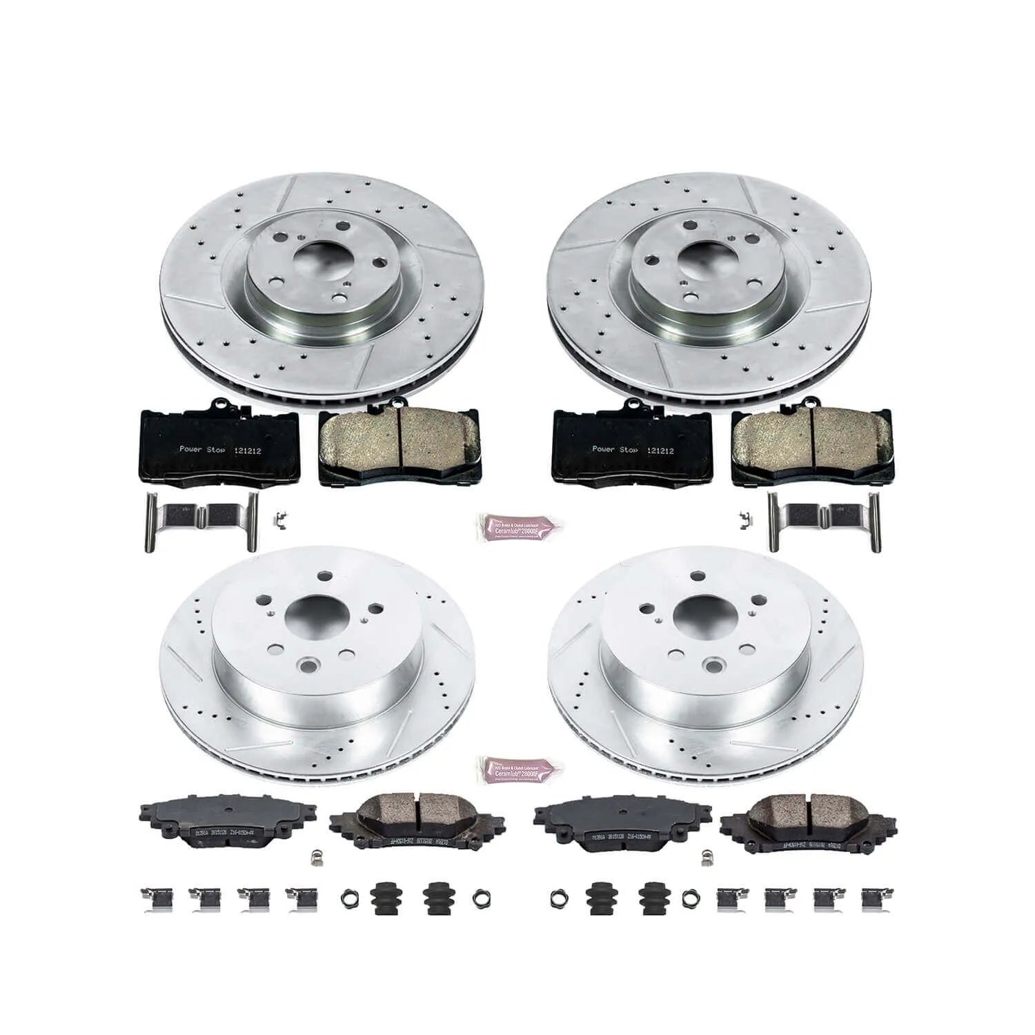Power Stop K6947 - Z23 Evolution Sport Performance 1-Click Brake Kit (Front And Rear)