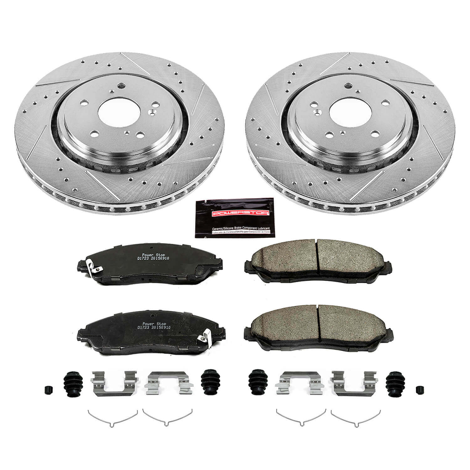 Power Stop K6957 - Z23 Evolution Sport Performance 1-Click Drilled And Slotted Front Brake Kit