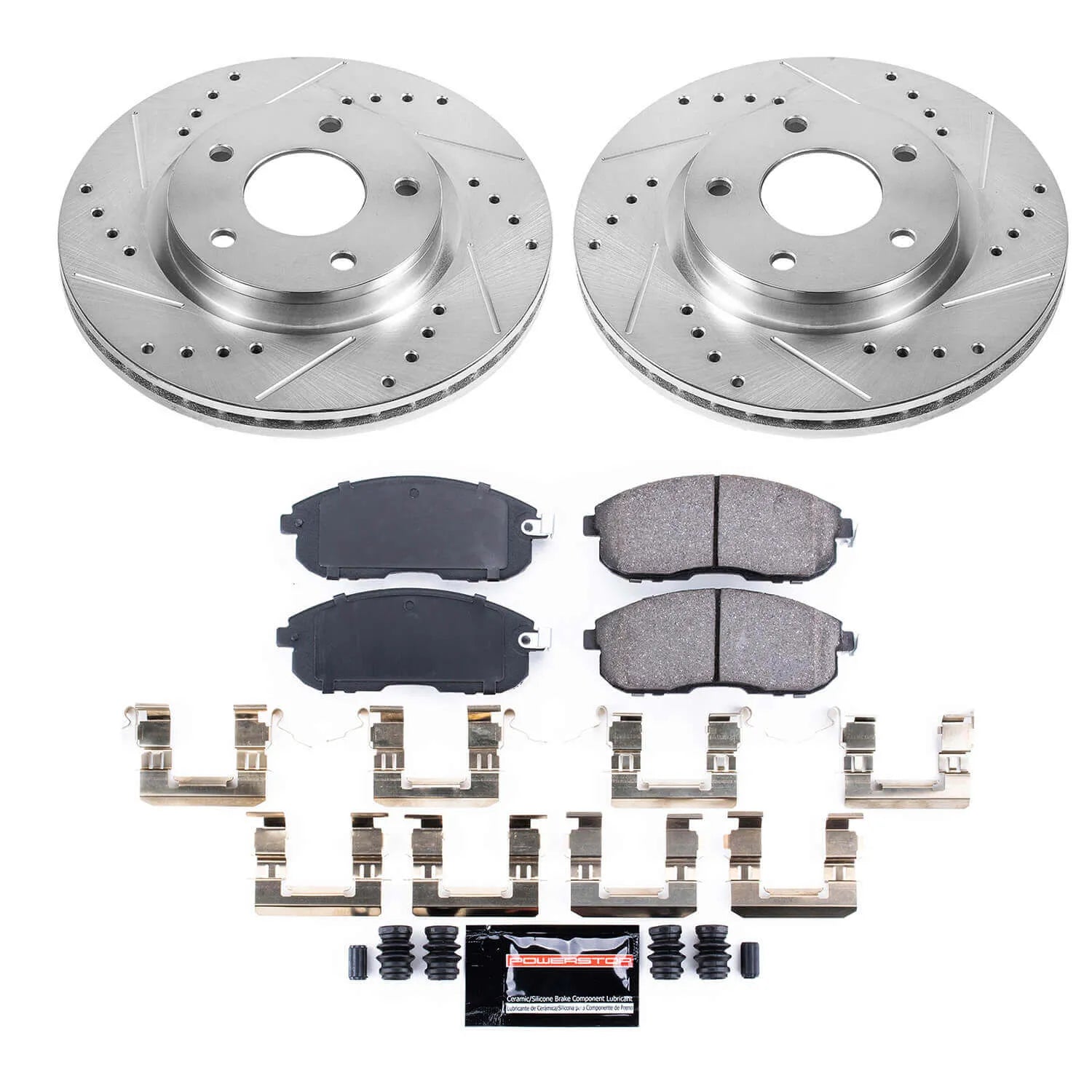 Power Stop K6961 - Z23 Evolution Sport Performance 1-Click Drilled And Slotted Front Brake Kit