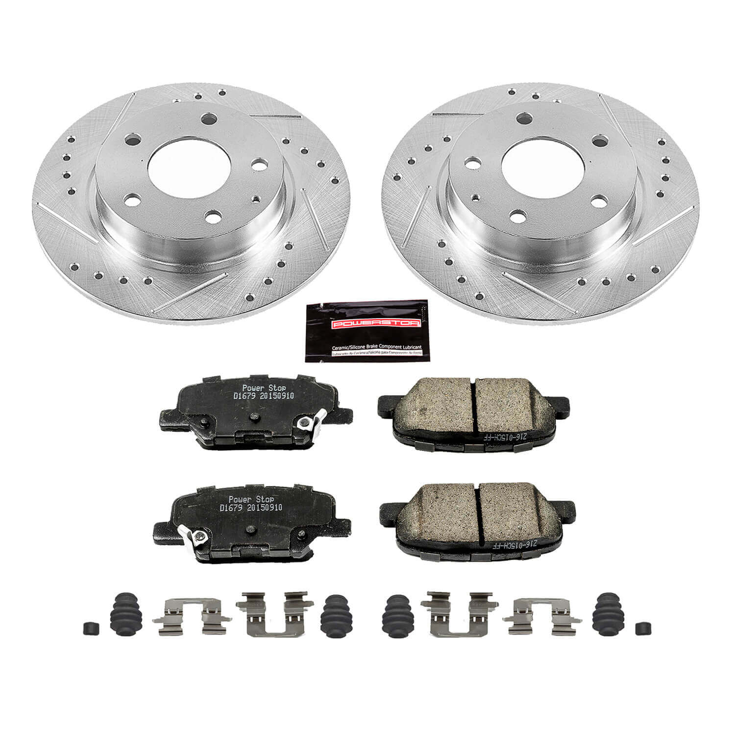 Power Stop K6962 - Z23 Evolution Sport Performance 1-Click Drilled And Slotted Rear Brake Kit