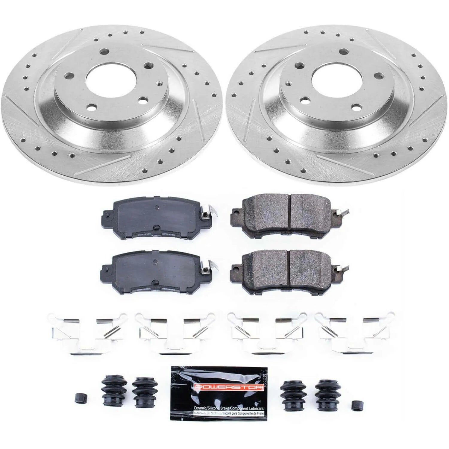 Power Stop K6964 - Z23 Evolution Sport Performance 1-Click Drilled And Slotted Rear Brake Kit