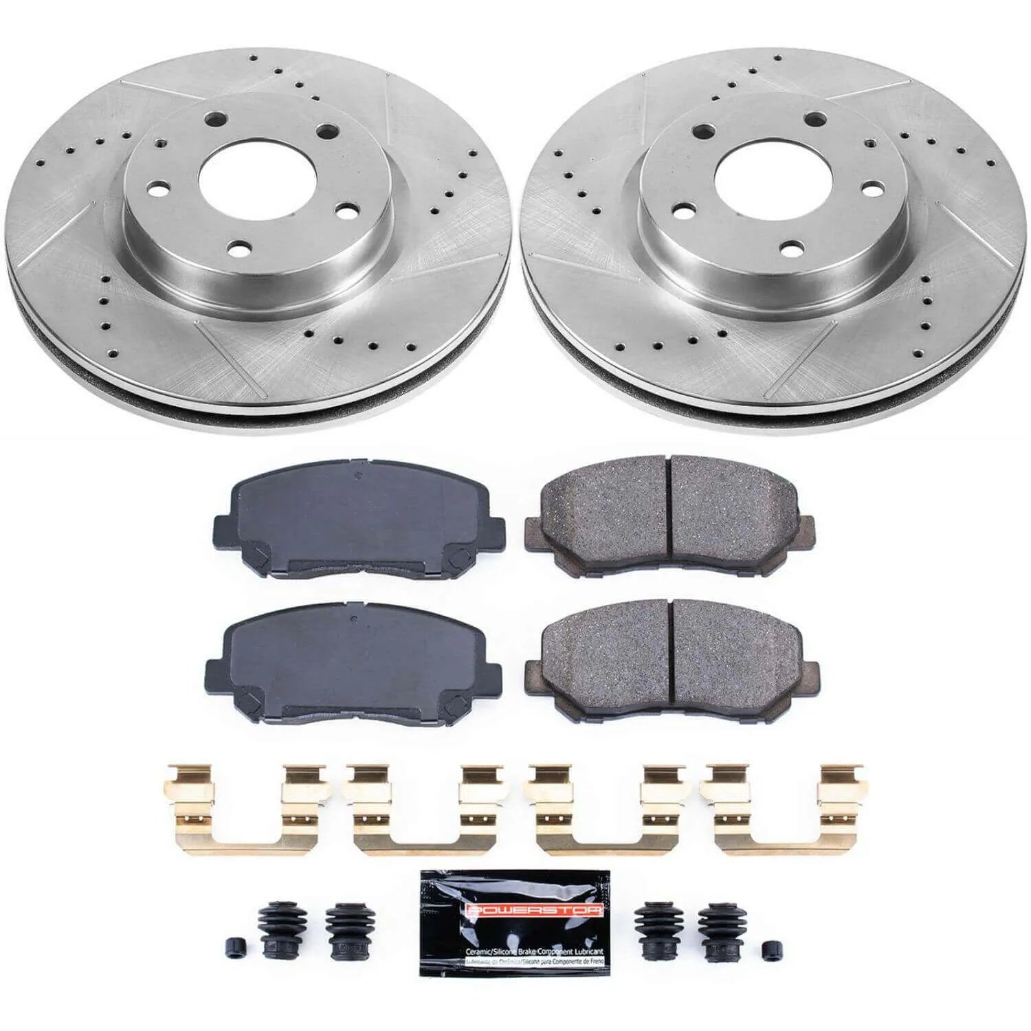 Power Stop K6967 - Z23 Evolution Sport Performance 1-Click Drilled And Slotted Front Brake Kit