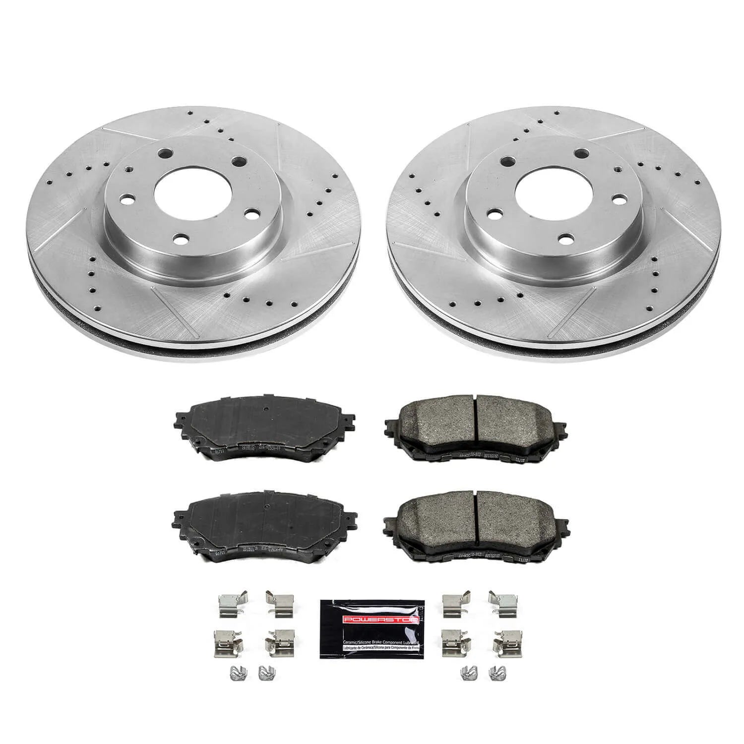 Power Stop K6968 - Z23 Evolution Sport Performance 1-Click Drilled And Slotted Front Brake Kit