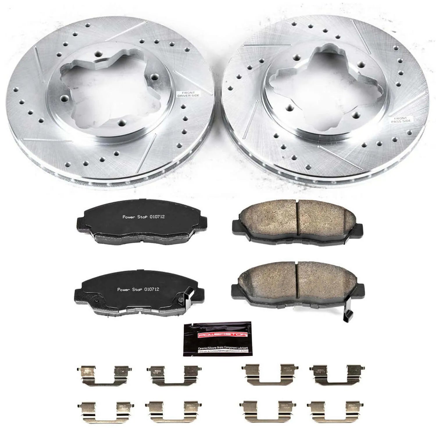 Power Stop K697 - Z23 Evolution Sport Performance 1-Click Brake Kit With Hardware (Front)