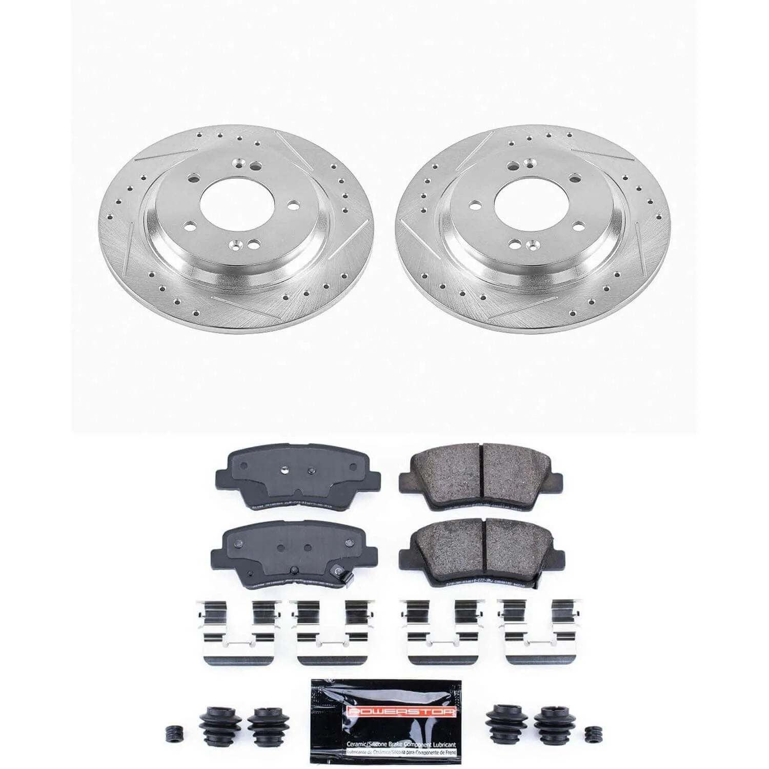 Power Stop K6985 - Z23 Evolution Sport Performance 1-Click Drilled And Slotted Rear Brake Kit