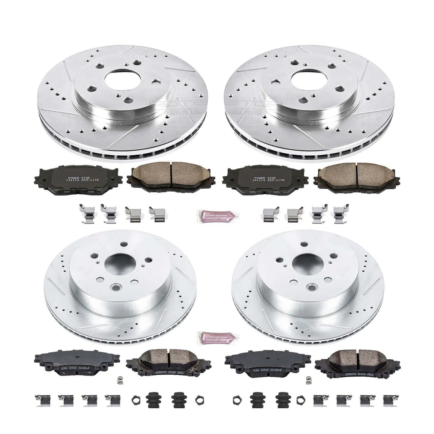 Power Stop K6987 - Z23 Evolution Sport Performance 1-Click Brake Kit (Front And Rear)