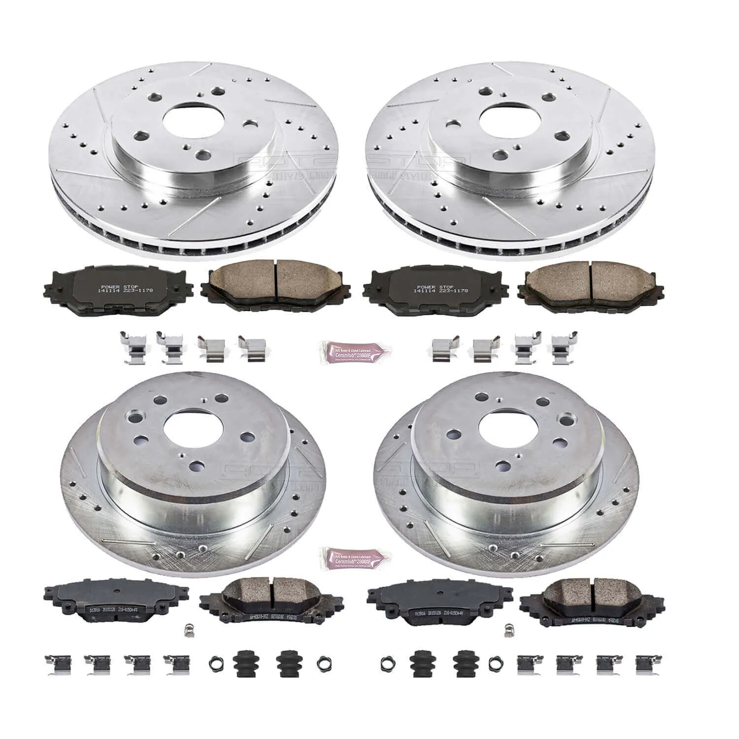 Power Stop K6988 - Z23 Evolution Sport Performance 1-Click Brake Kit (Front And Rear)