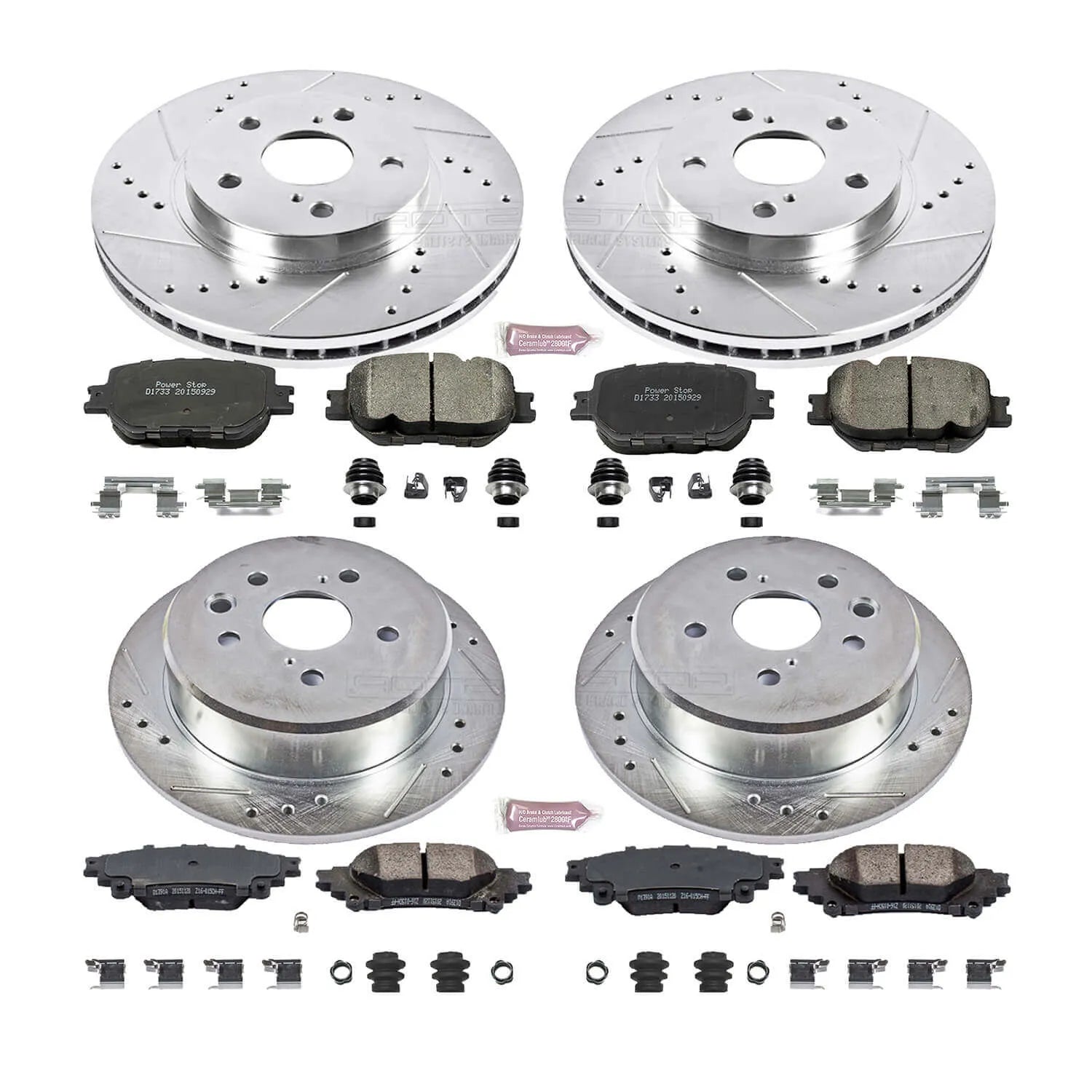 Power Stop K6989 - Z23 Evolution Sport Performance 1-Click Brake Kit (Front And Rear)