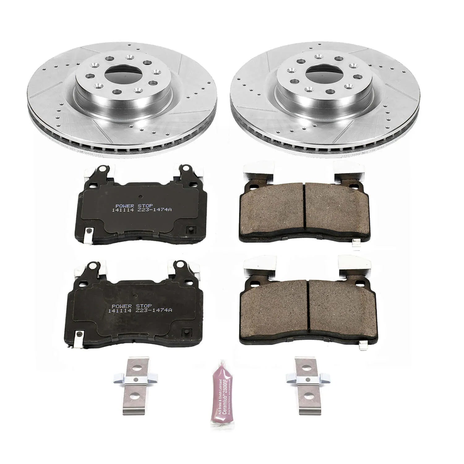 Power Stop K6998 - Z23 Evolution Sport Performance 1-Click Brake Kit With Hardware (Front)